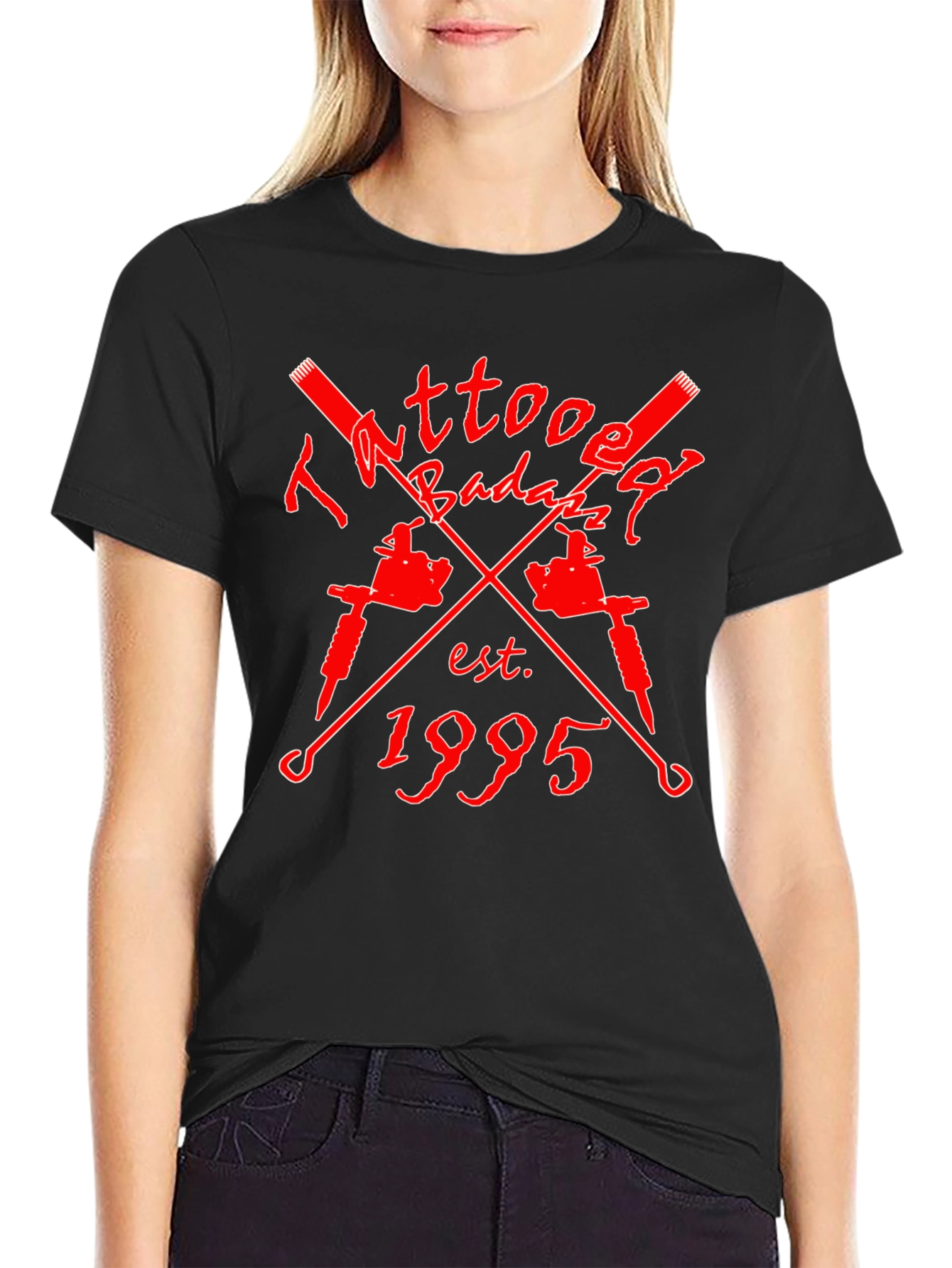 Tattoo Badazz Est. 1995 Black Graphic T-Shirt