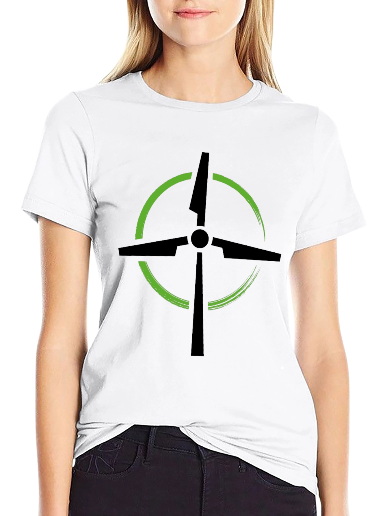 Modern Drone Logo Black T-Shirt