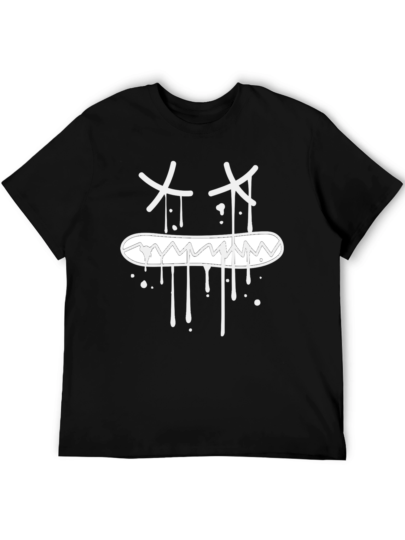 Mens Black Graphic T-Shirt with X Eye Design