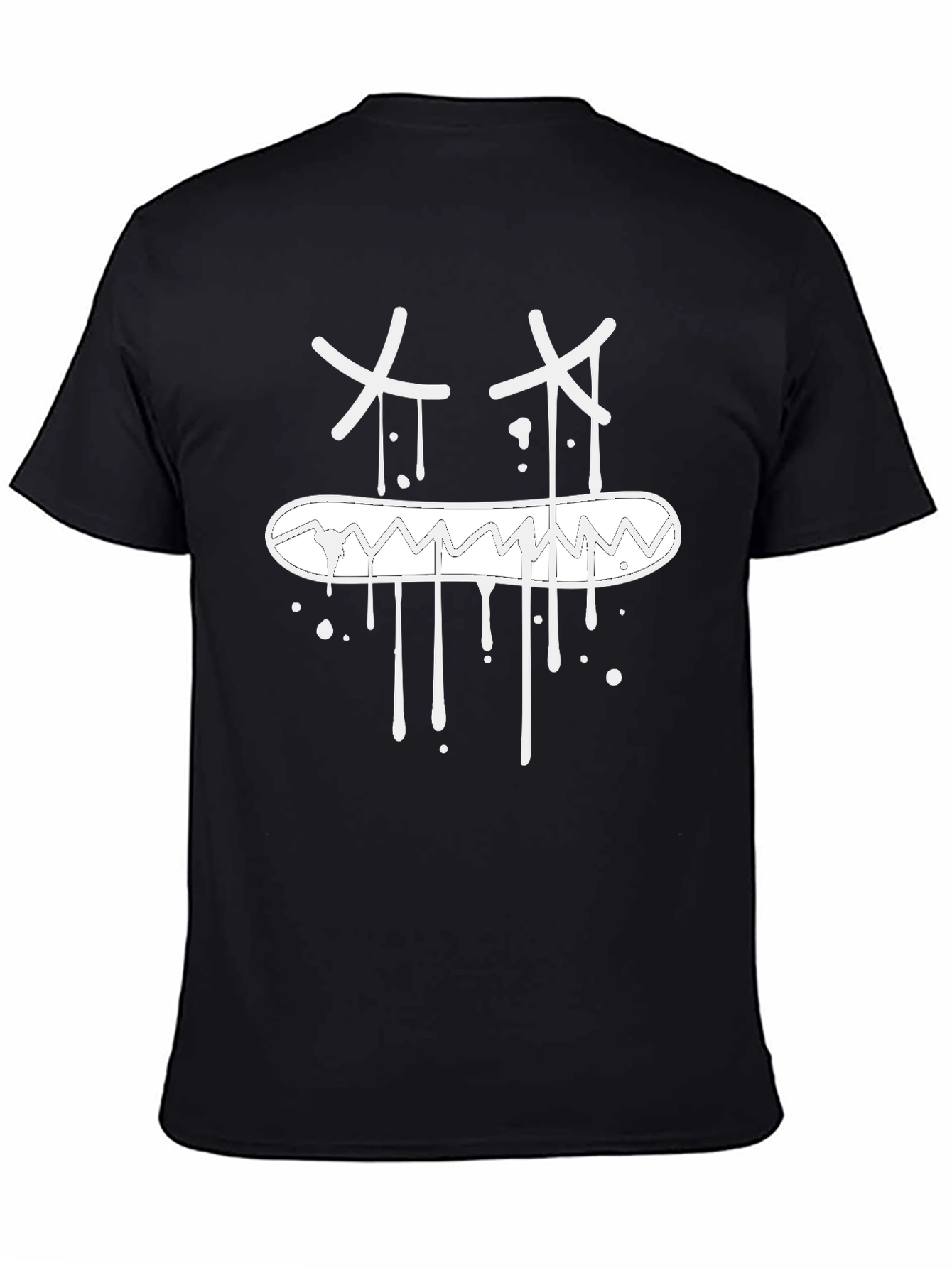 Mens Black Graphic T-Shirt with X Eye Design