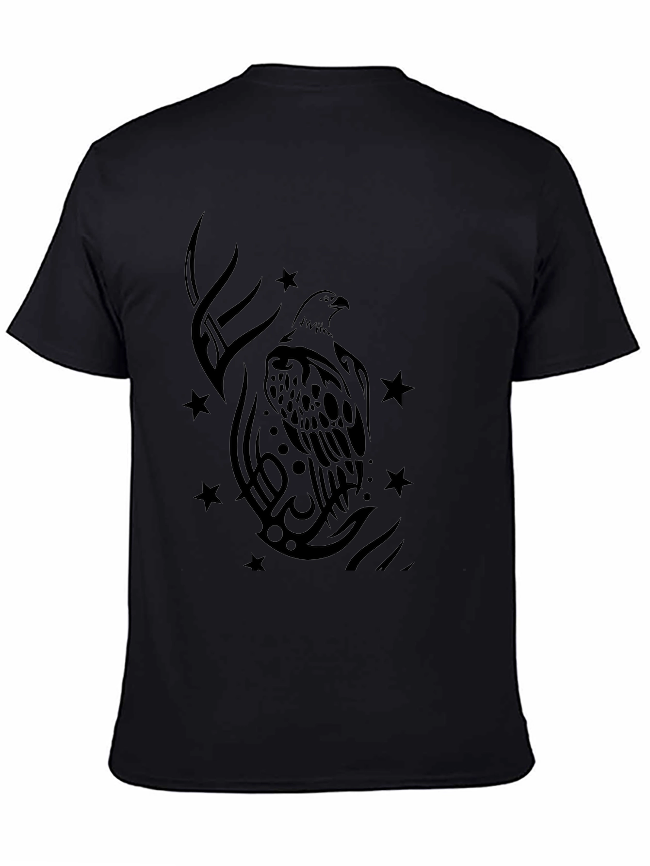 Tribal Eagle Graphic Black T-Shirt