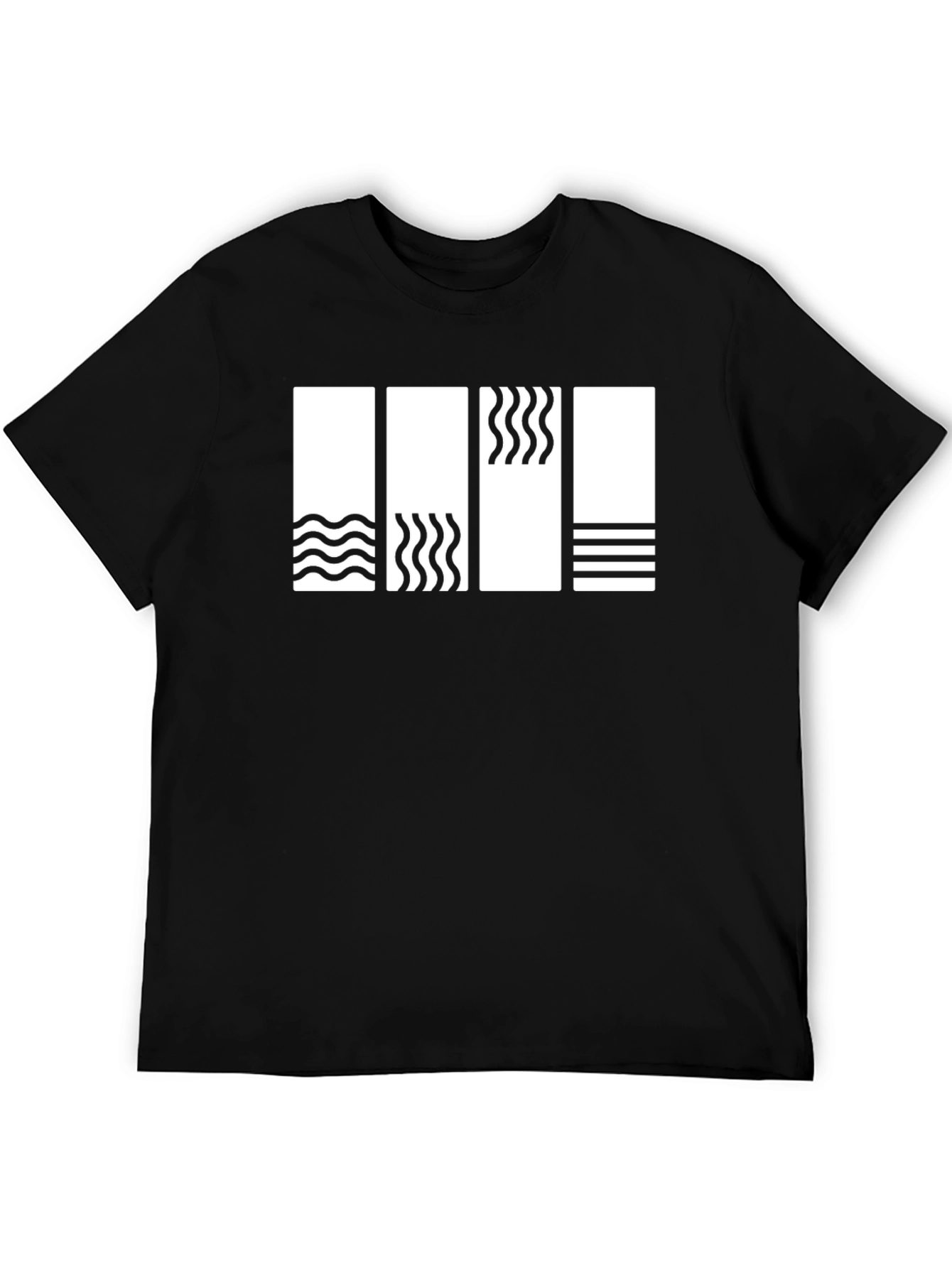 Minimalist Element Pattern Black T-Shirt