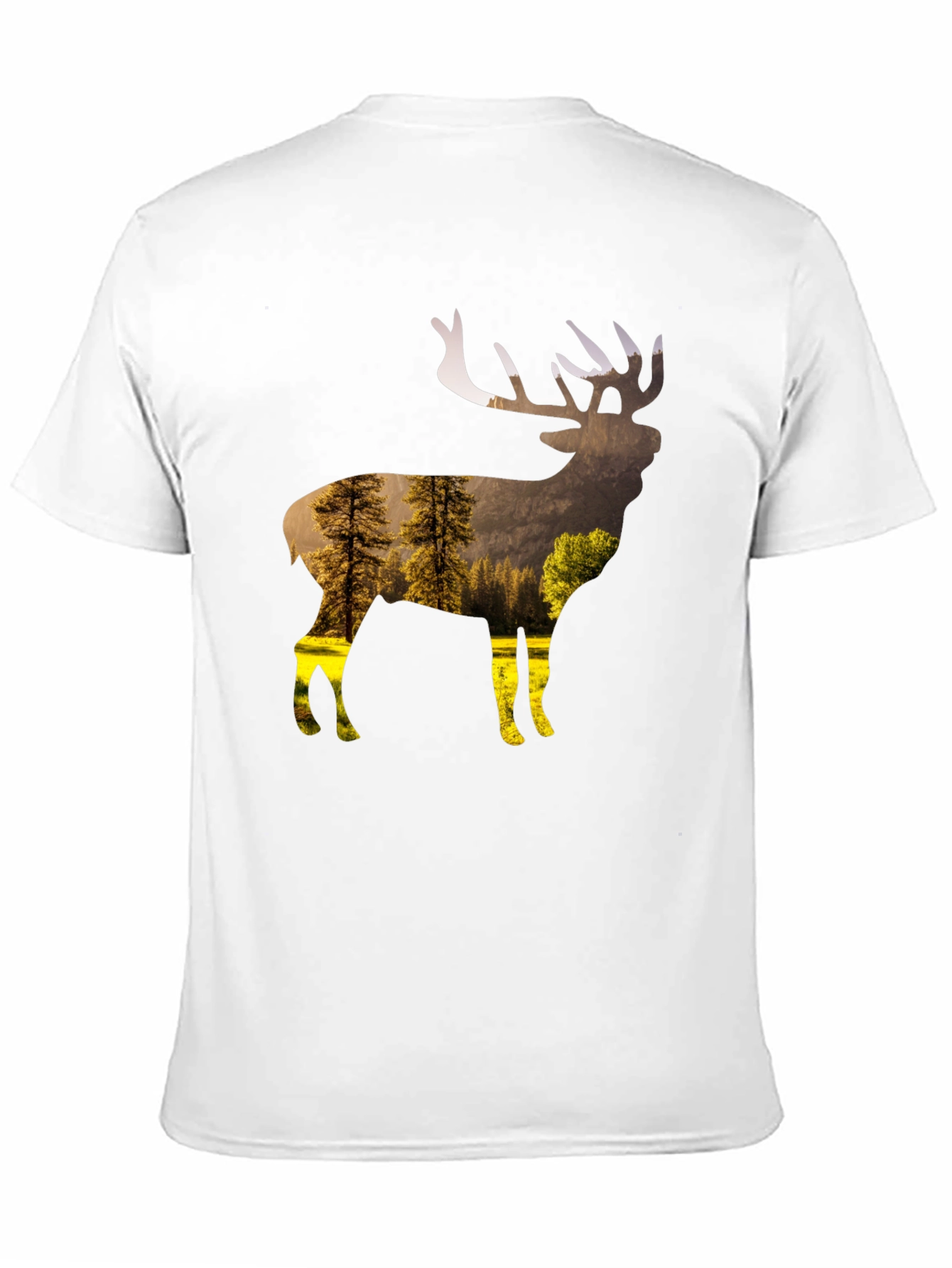 Nature Deer Graphic T-Shirt - Black