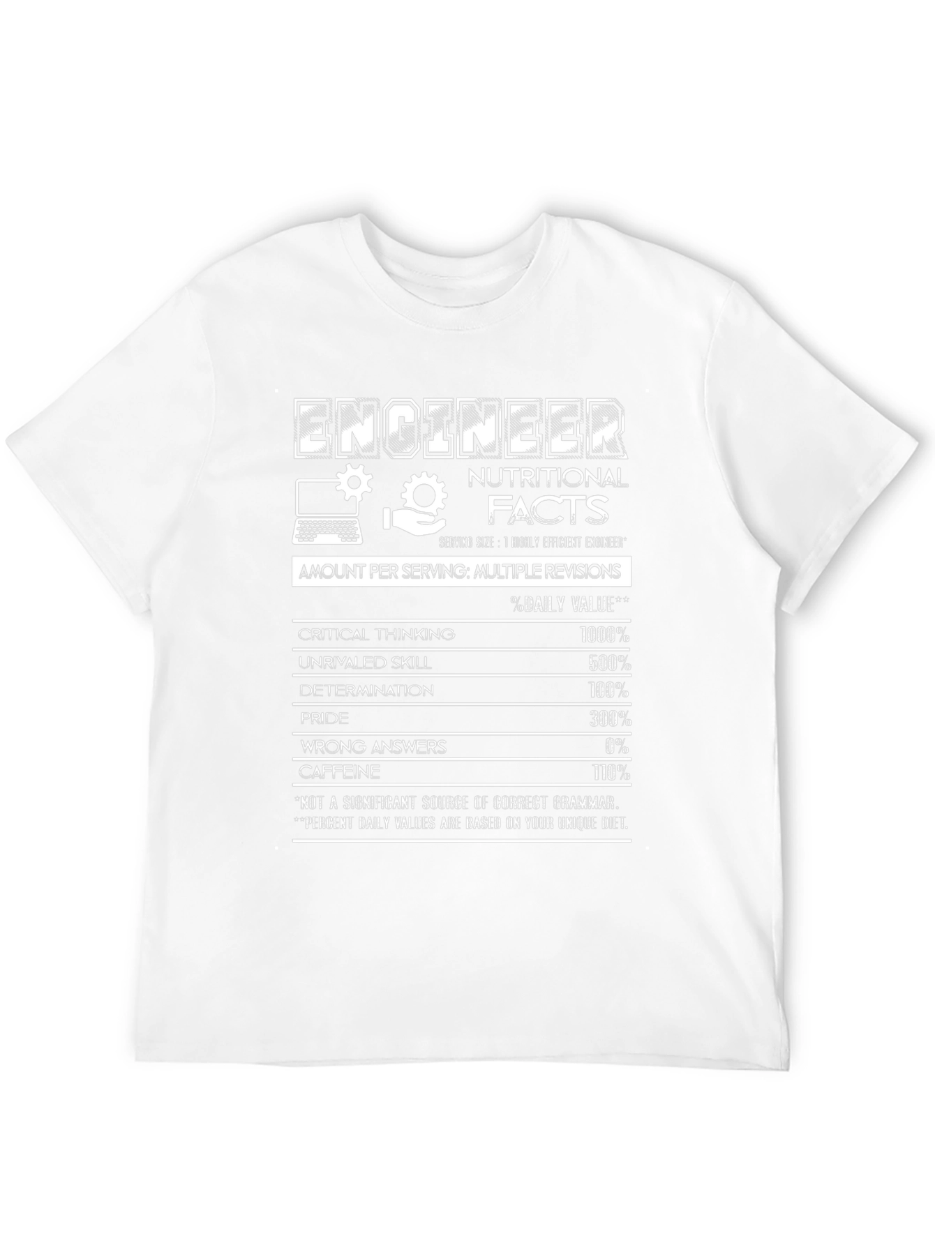 Engineer Nutritional Facts Black T-Shirt