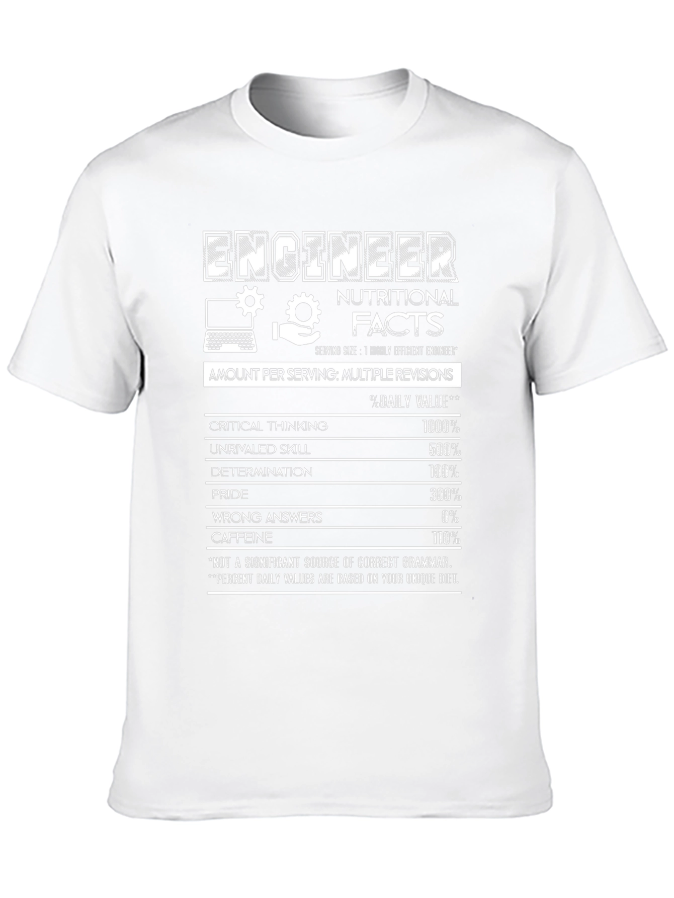 Engineer Nutritional Facts Black T-Shirt
