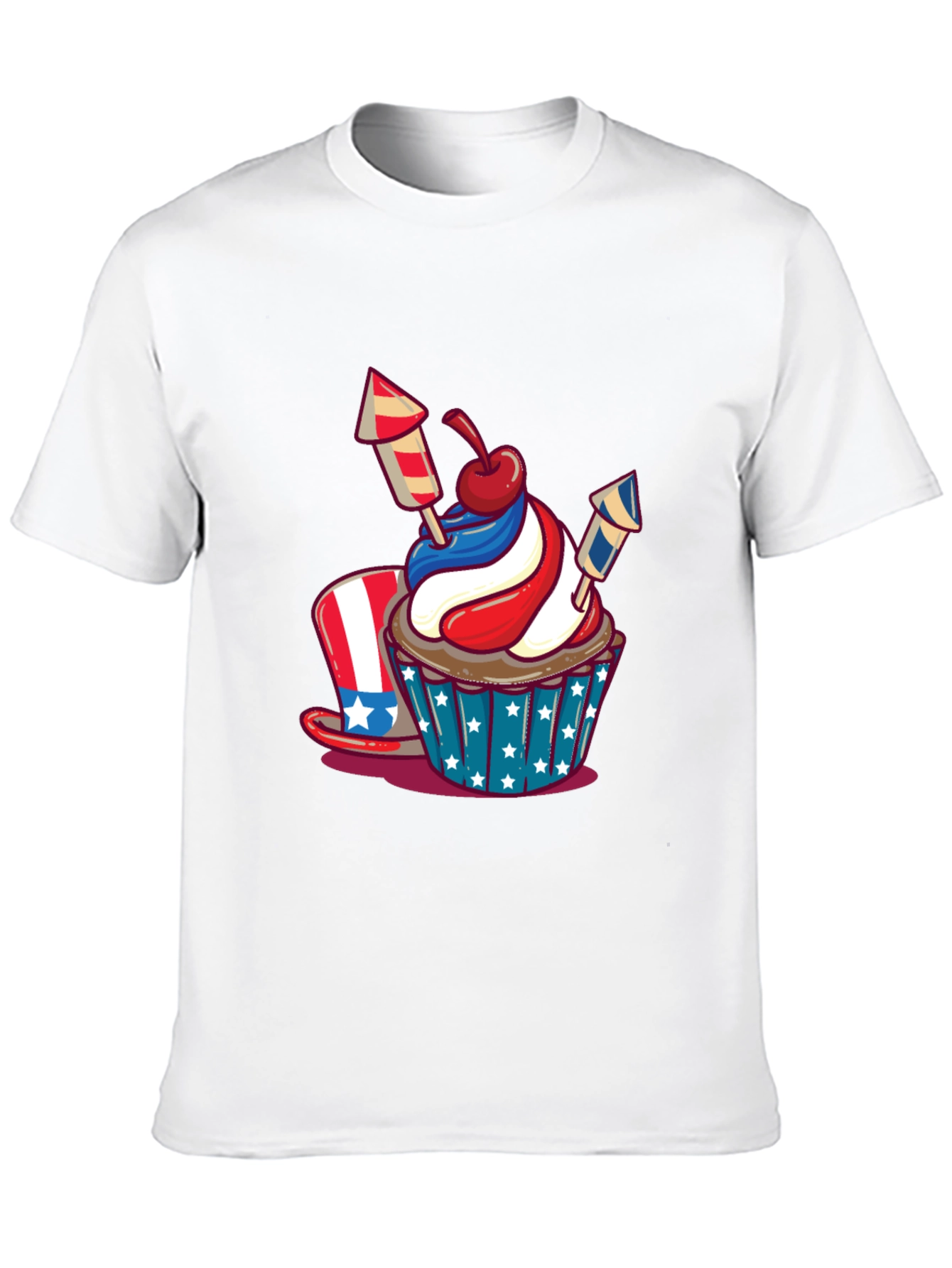Patriotic Cupcake Graphic T-Shirt