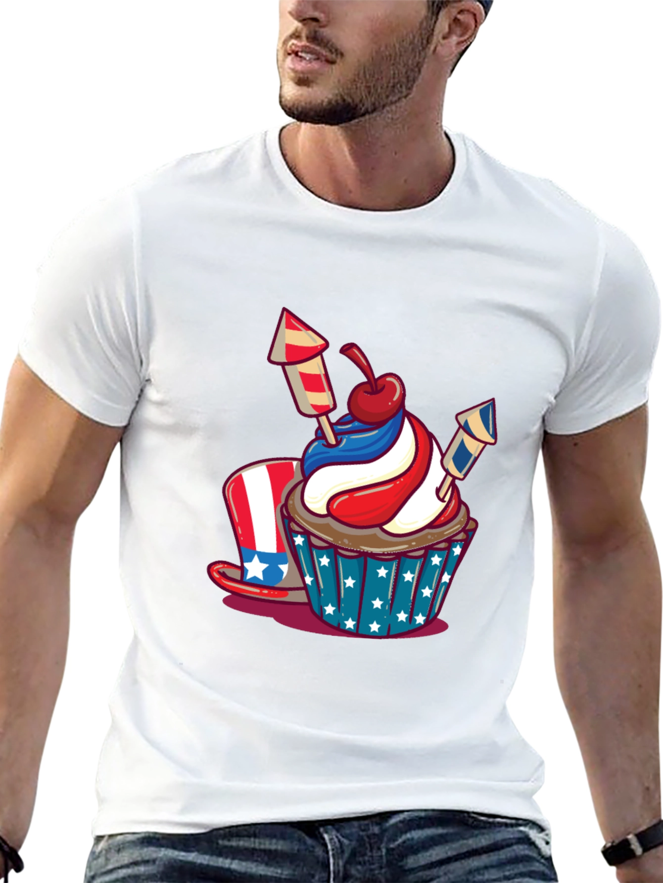 Patriotic Cupcake Graphic T-Shirt