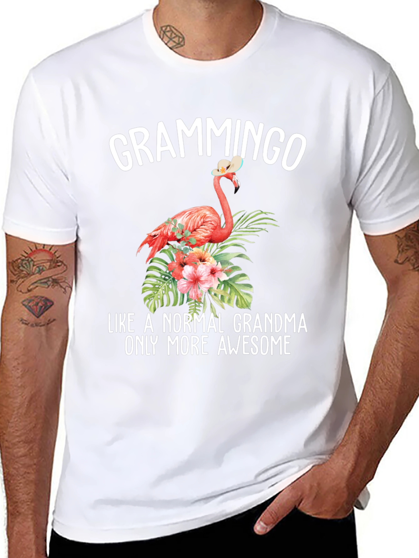 Grammingo Grandma T-Shirt - Flamingo Graphic Tee