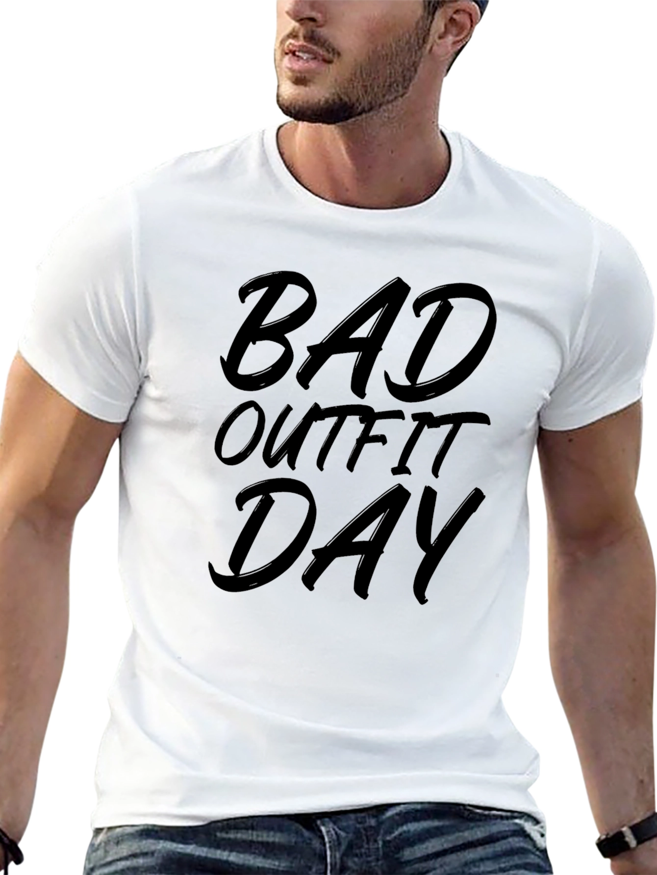 Mens Bad Outfit Day Black T-Shirt