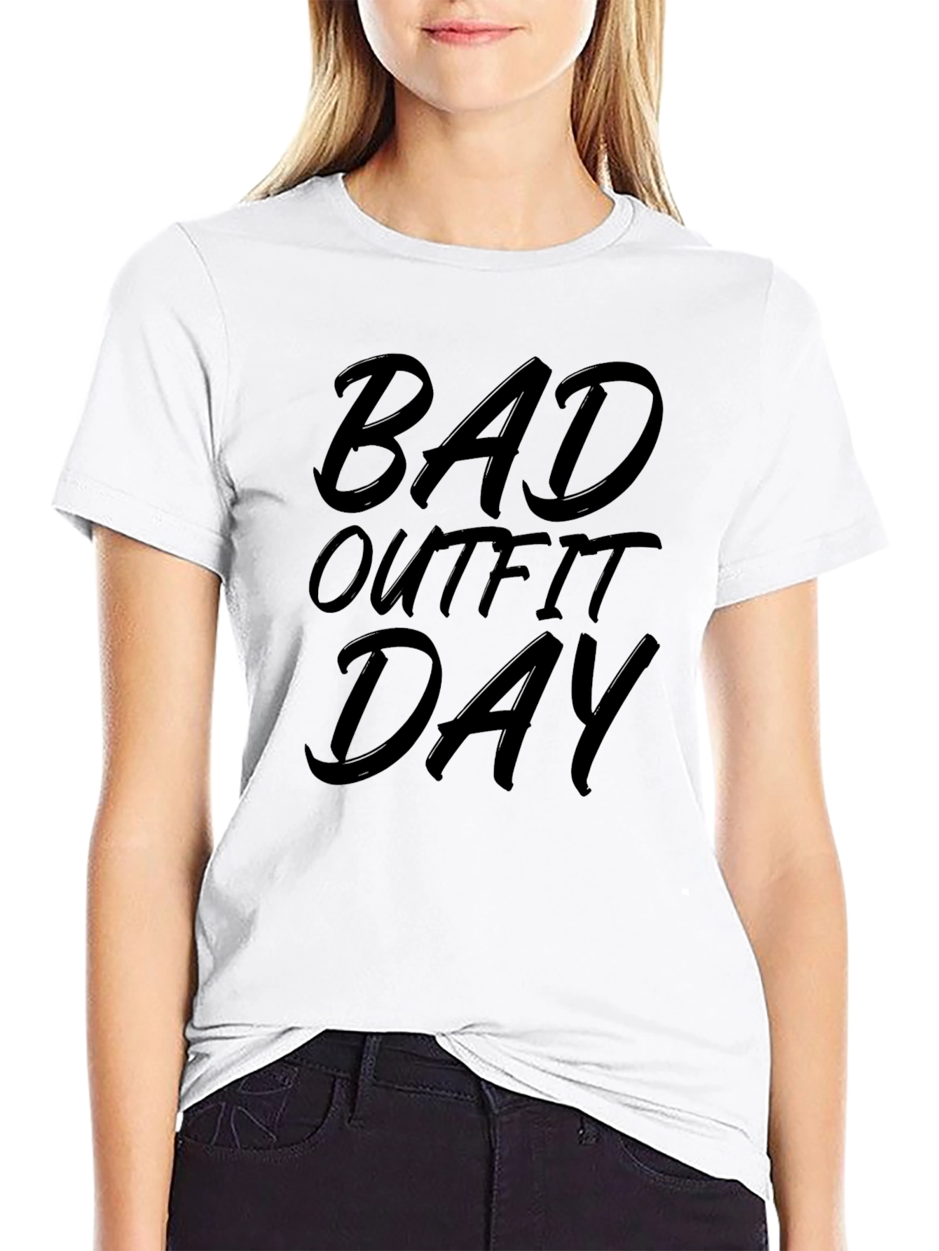 Mens Bad Outfit Day Black T-Shirt