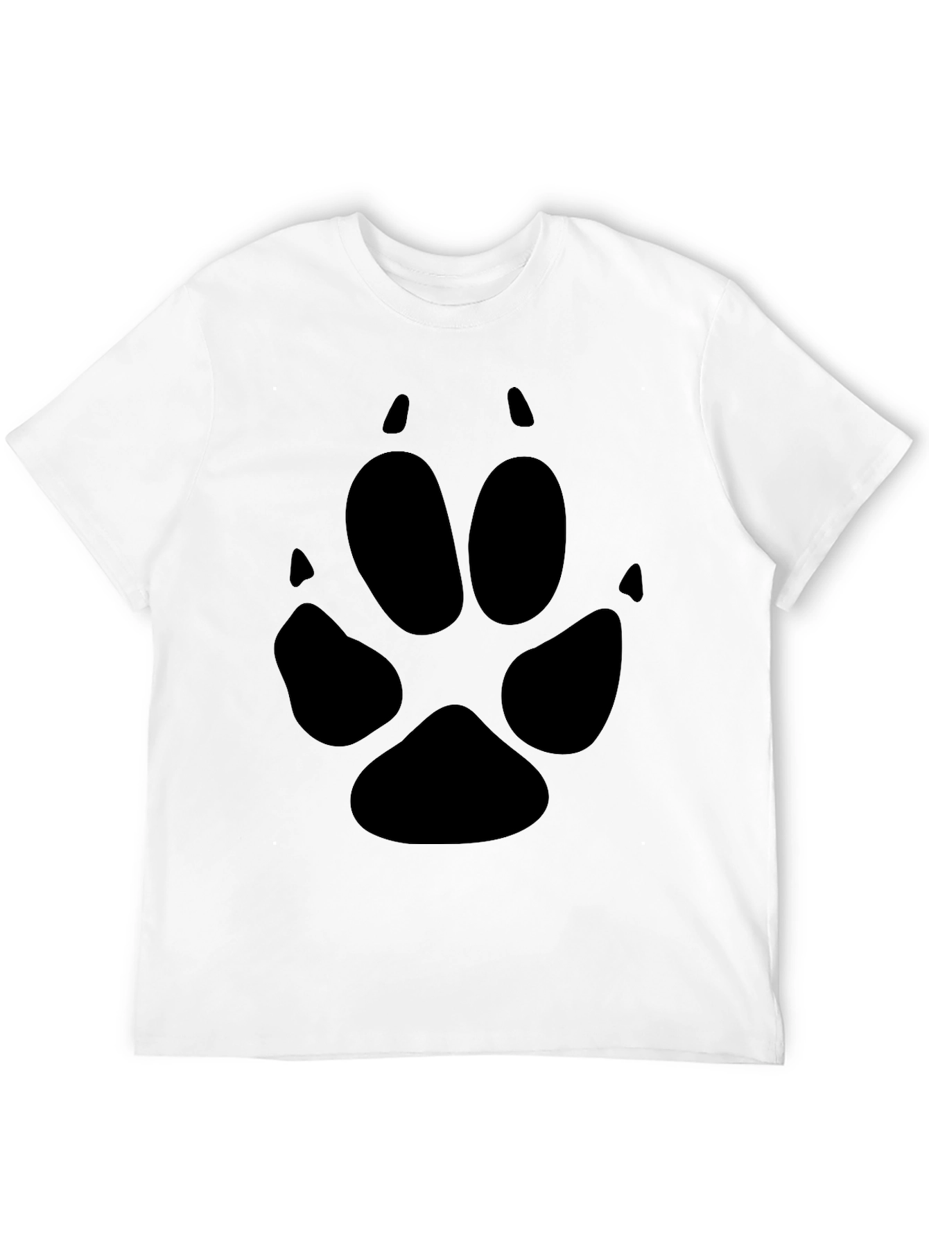 Black T-Shirt with Paw Print Graphic