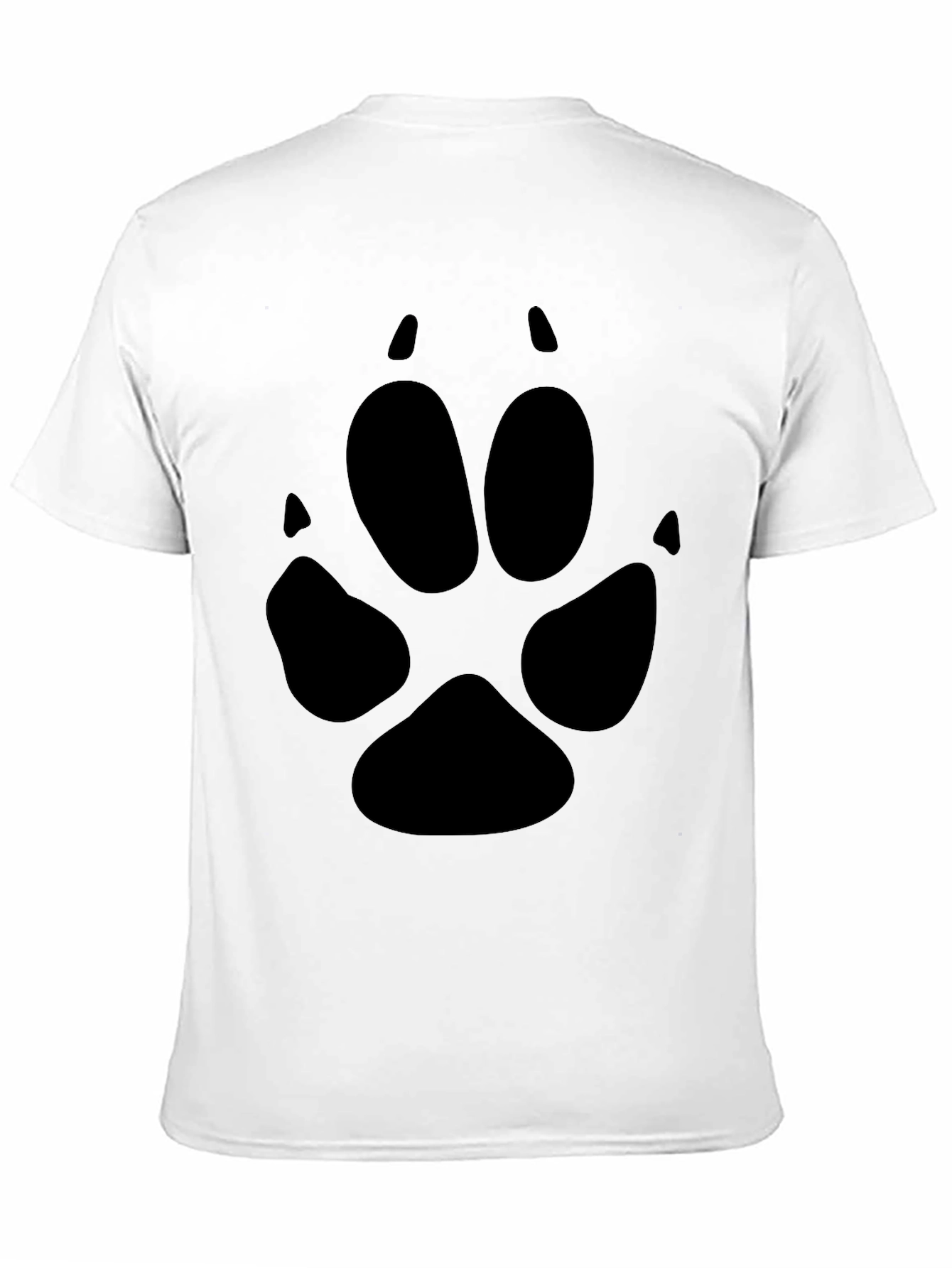 Black T-Shirt with Paw Print Graphic