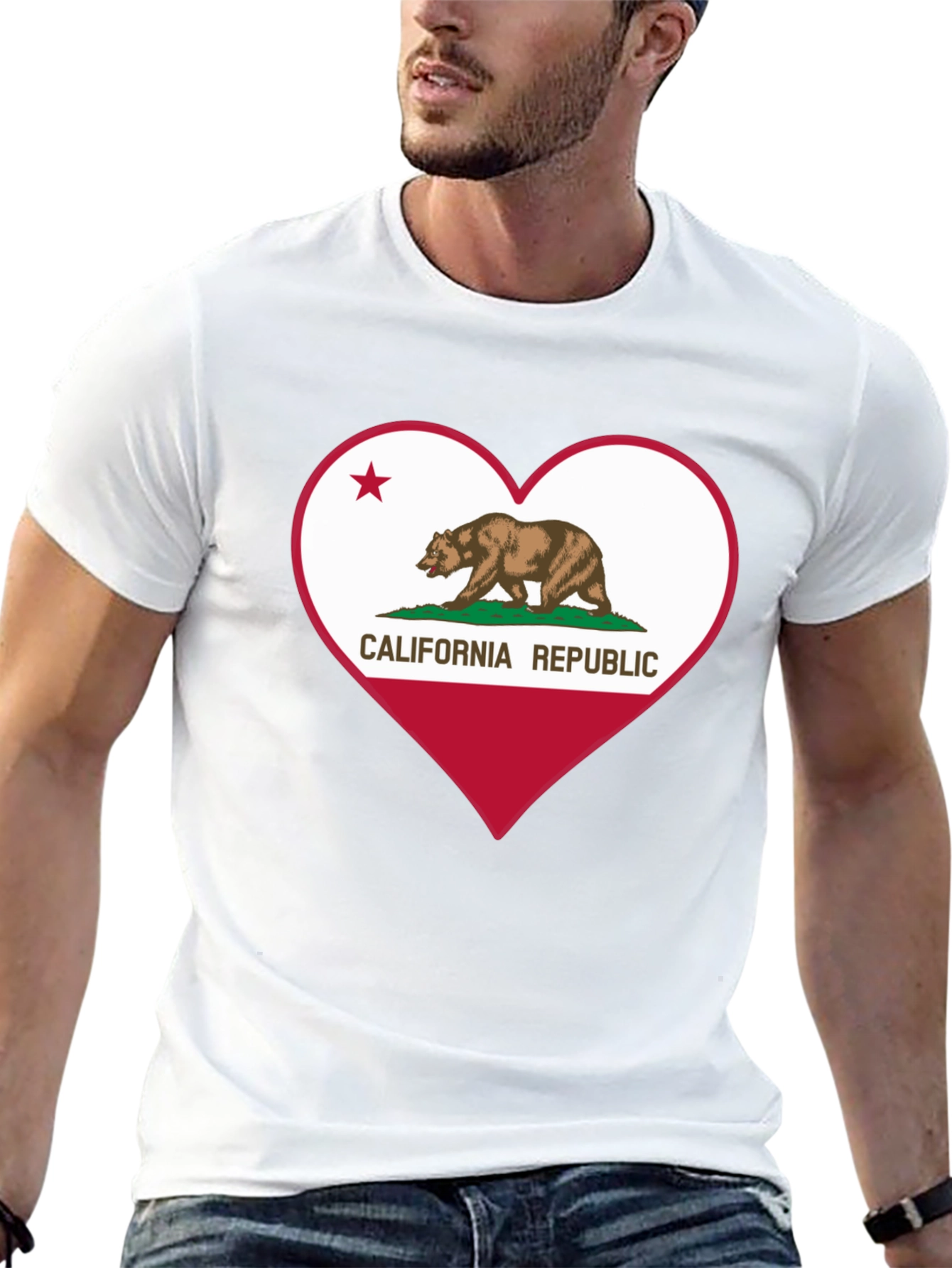 California Republic Heart T-Shirt - Black