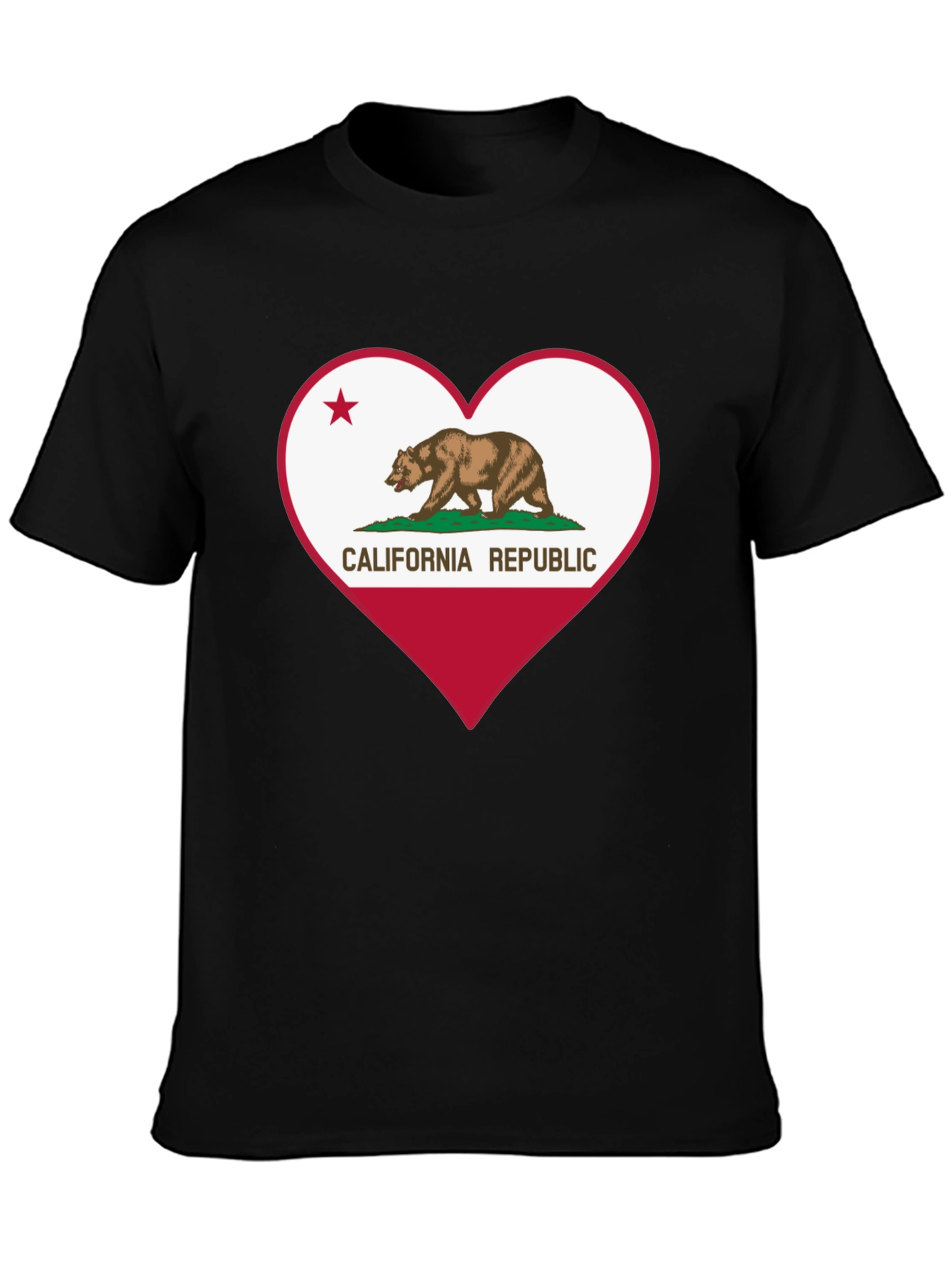California Republic Heart T-Shirt - Black