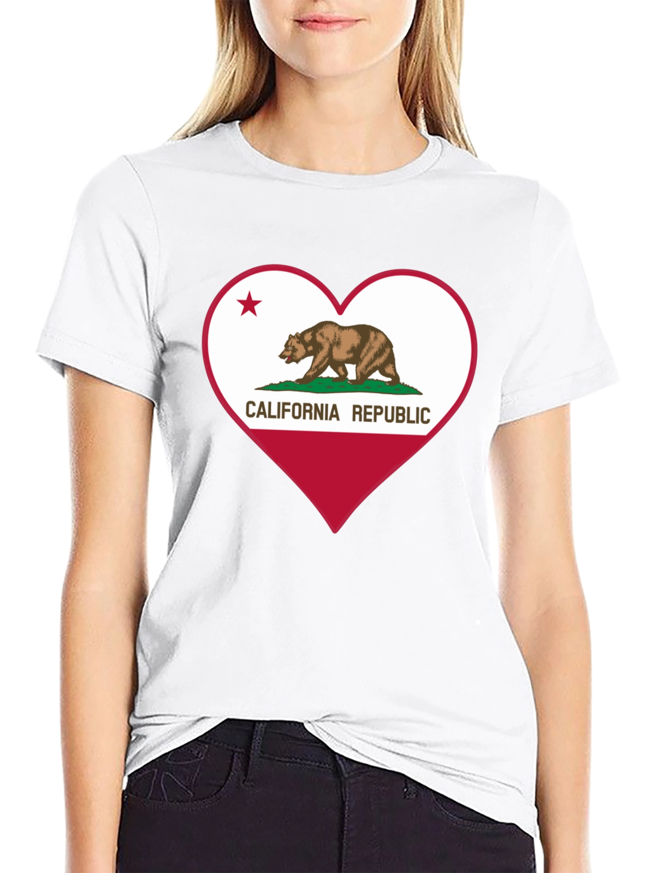 California Republic Heart T-Shirt - Black
