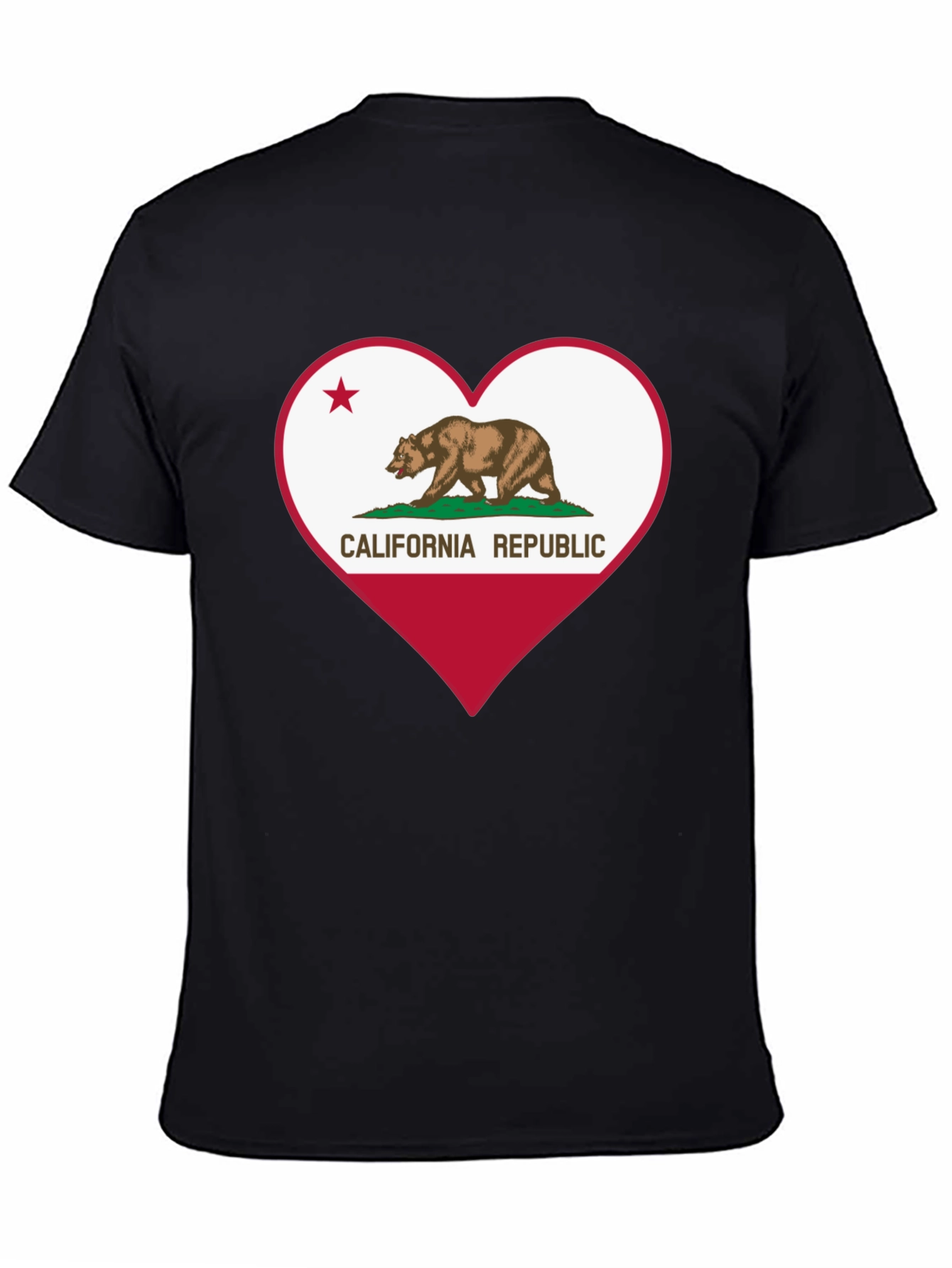 California Republic Heart T-Shirt - Black