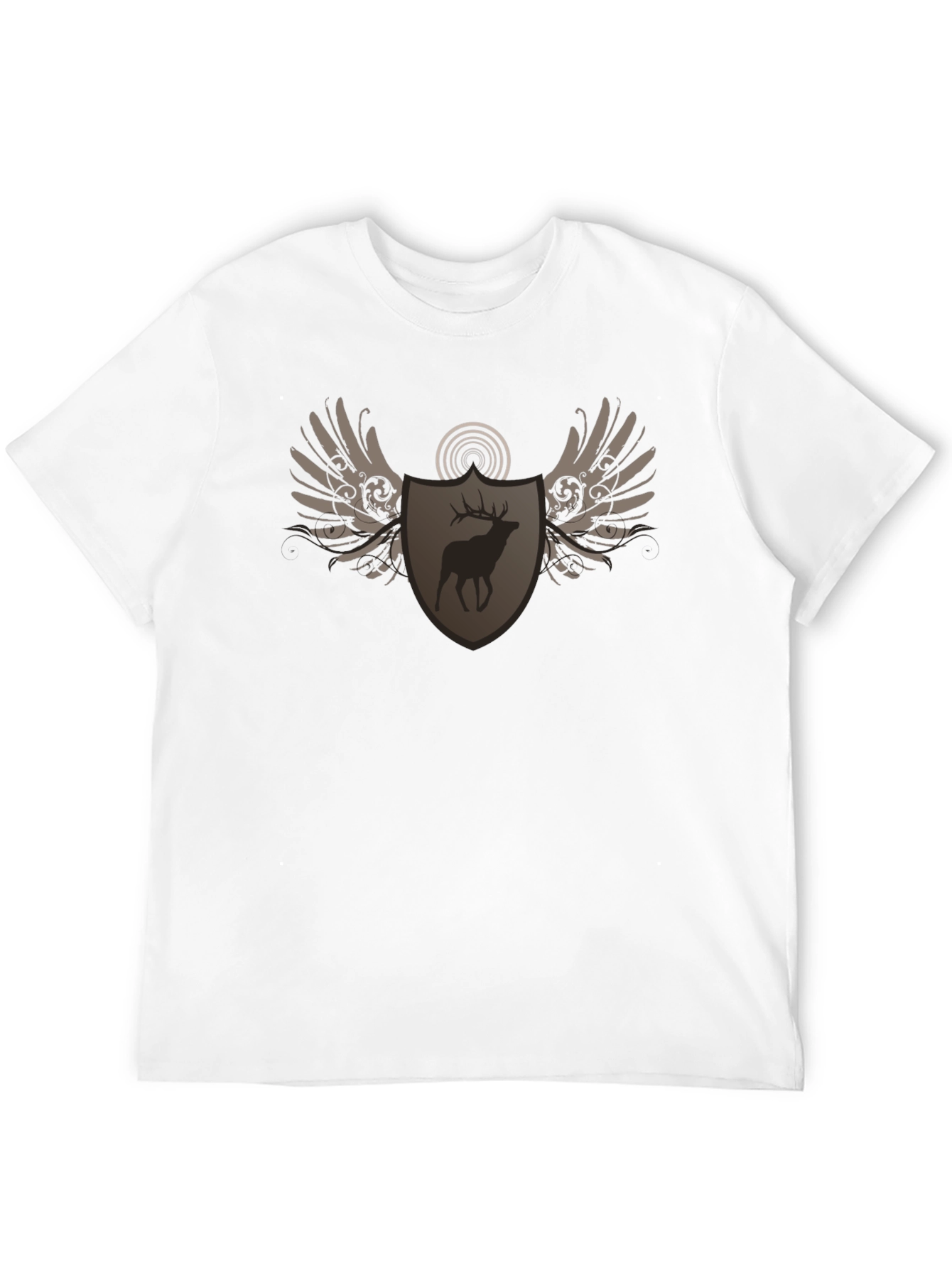 Deer Shield Wings Black T-Shirt
