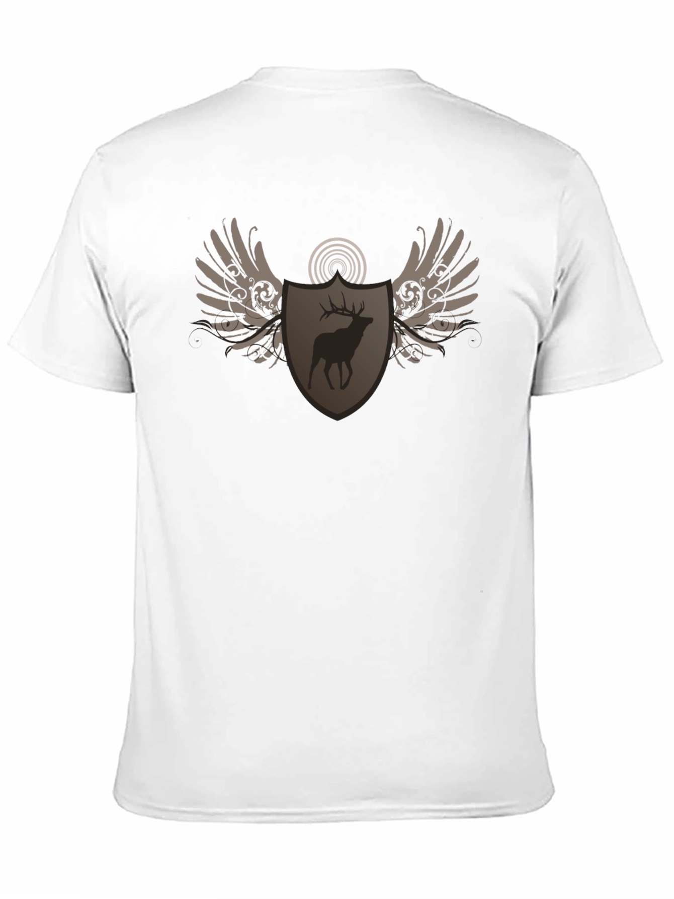 Deer Shield Wings Black T-Shirt