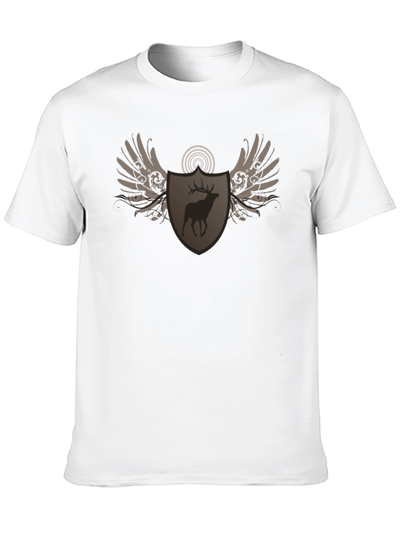 Deer Shield Wings Black T-Shirt