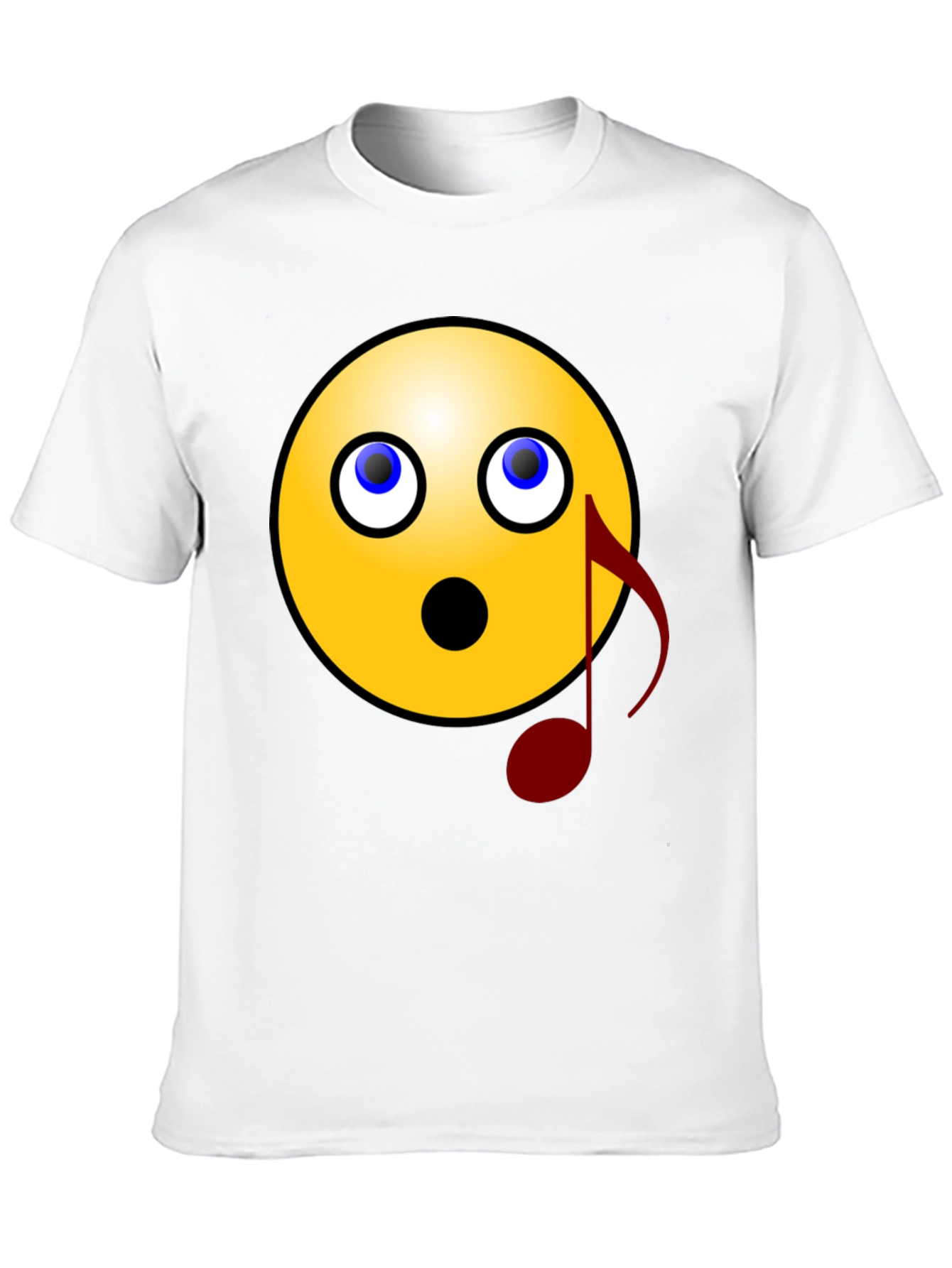 Surprised Emoji Musical Note Graphic Tee