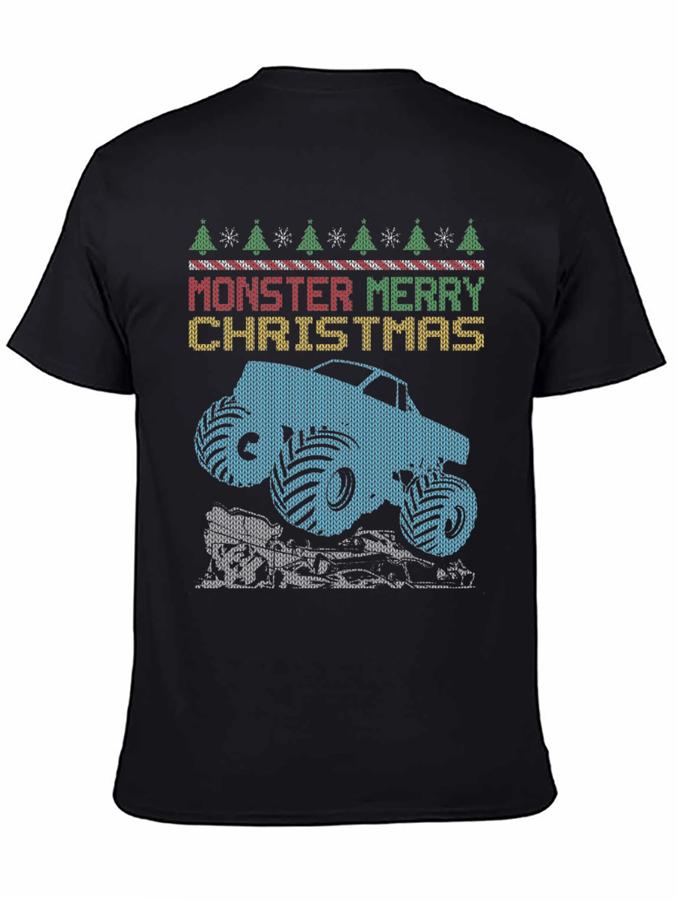 Monster Truck Merry Christmas Graphic Tee