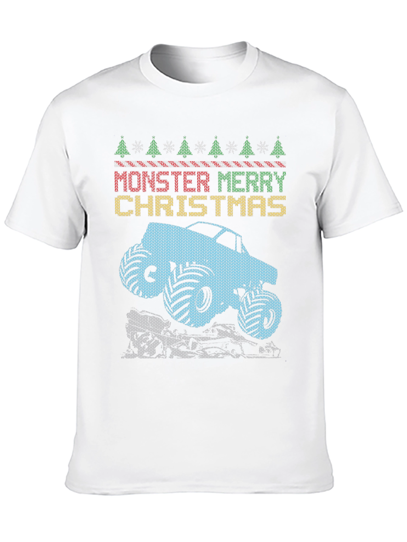 Monster Truck Merry Christmas Graphic Tee