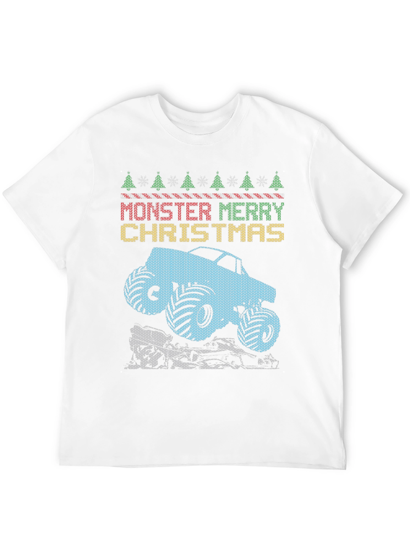 Monster Truck Merry Christmas Graphic Tee