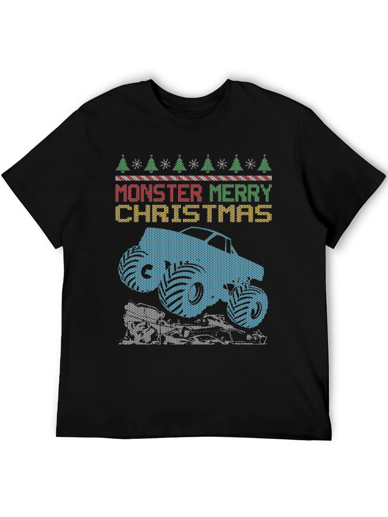 Monster Truck Merry Christmas Graphic Tee