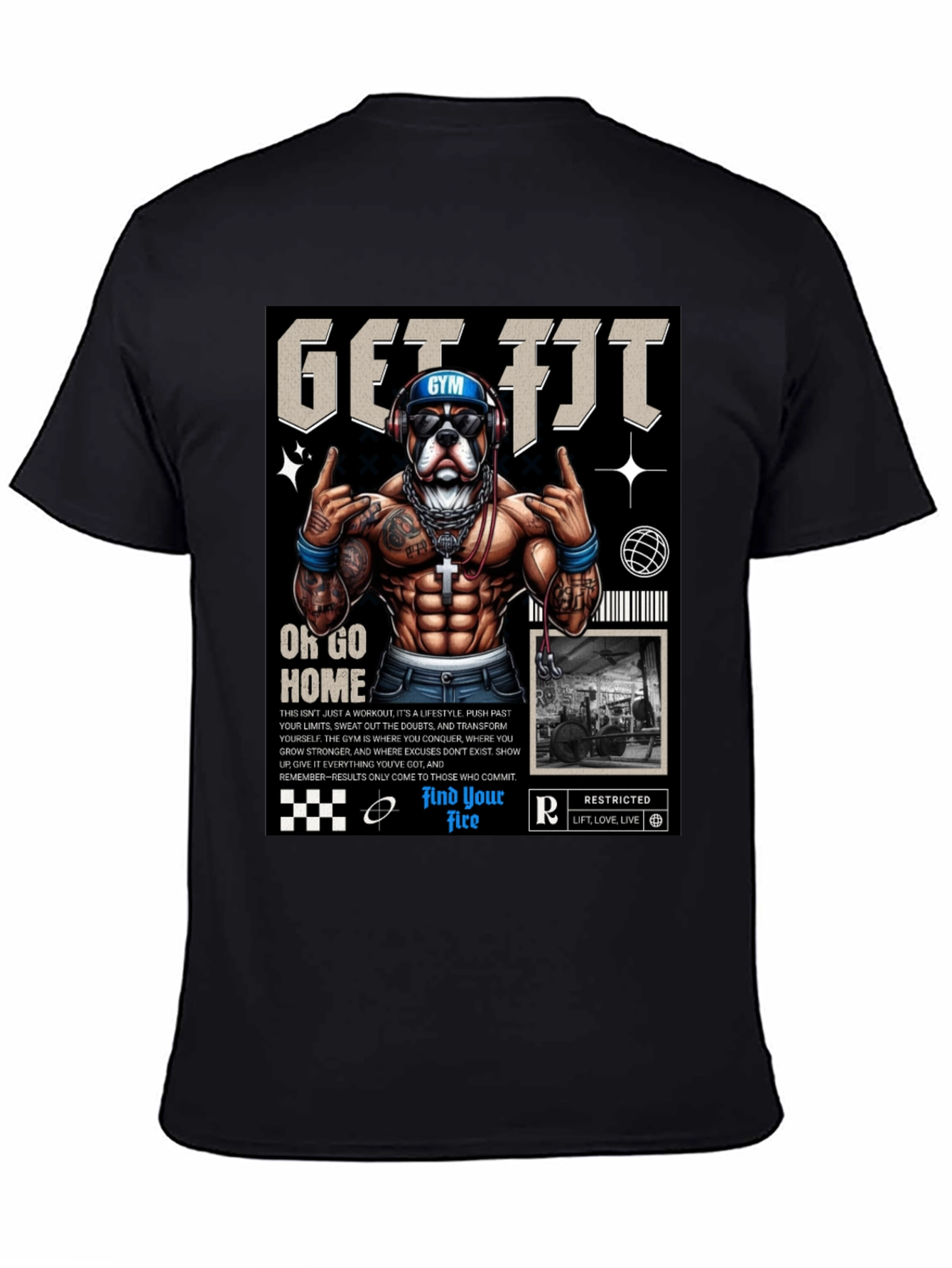 Get Fit Graphic Tee - Dog Gym Motivation