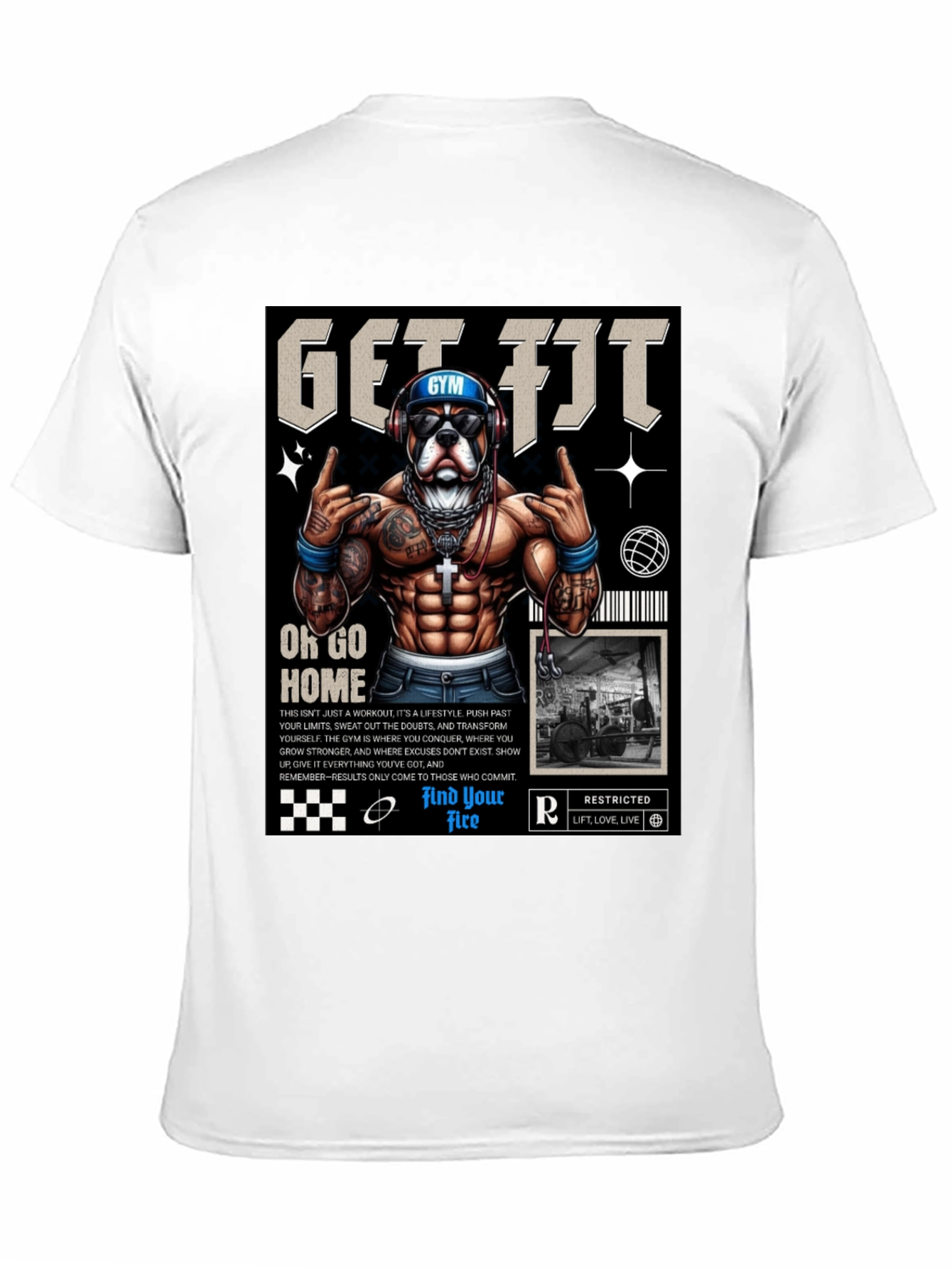 Get Fit Graphic Tee - Dog Gym Motivation