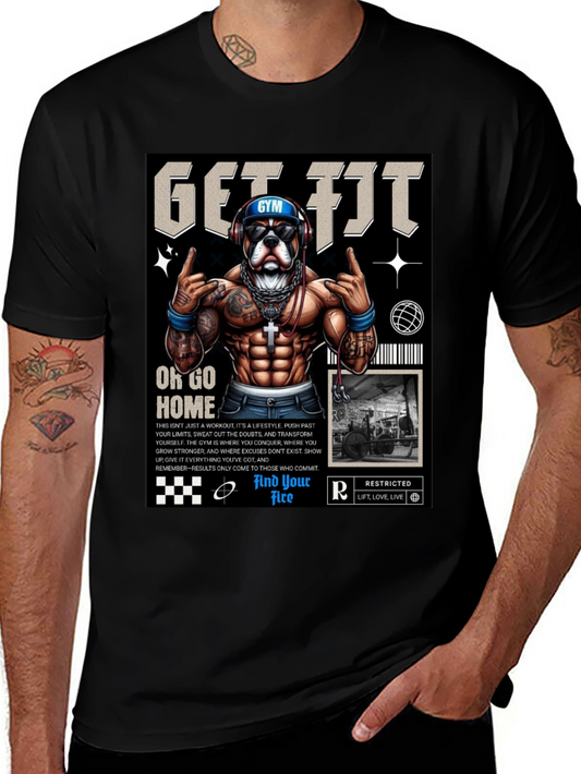 Get Fit Graphic Tee - Dog Gym Motivation