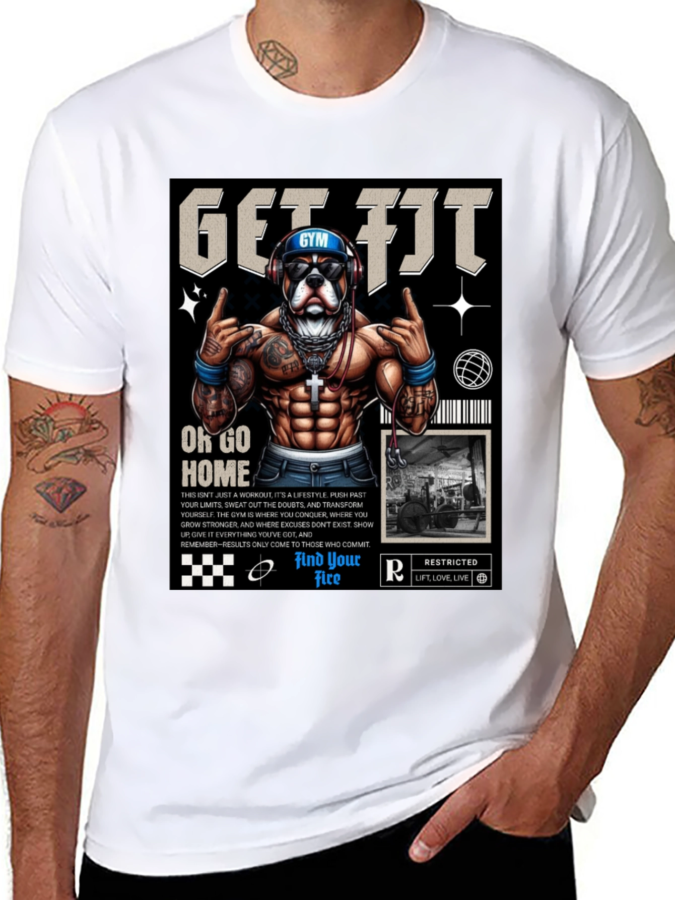 Get Fit Graphic Tee - Dog Gym Motivation