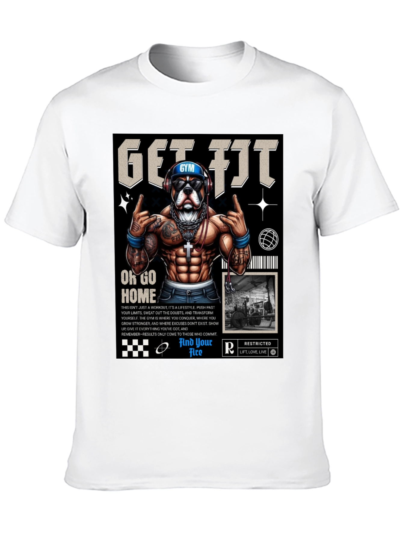Get Fit Graphic Tee - Dog Gym Motivation