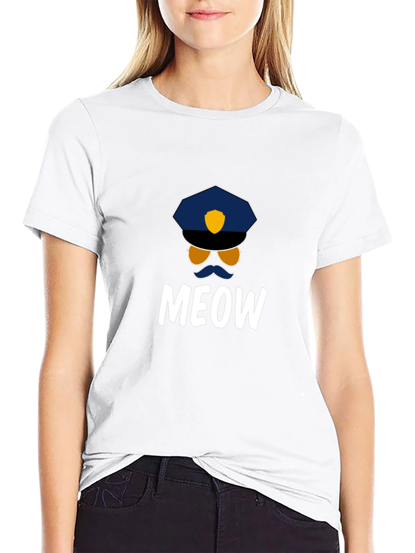 Meow Cop T-Shirt - Fun Graphic Tee