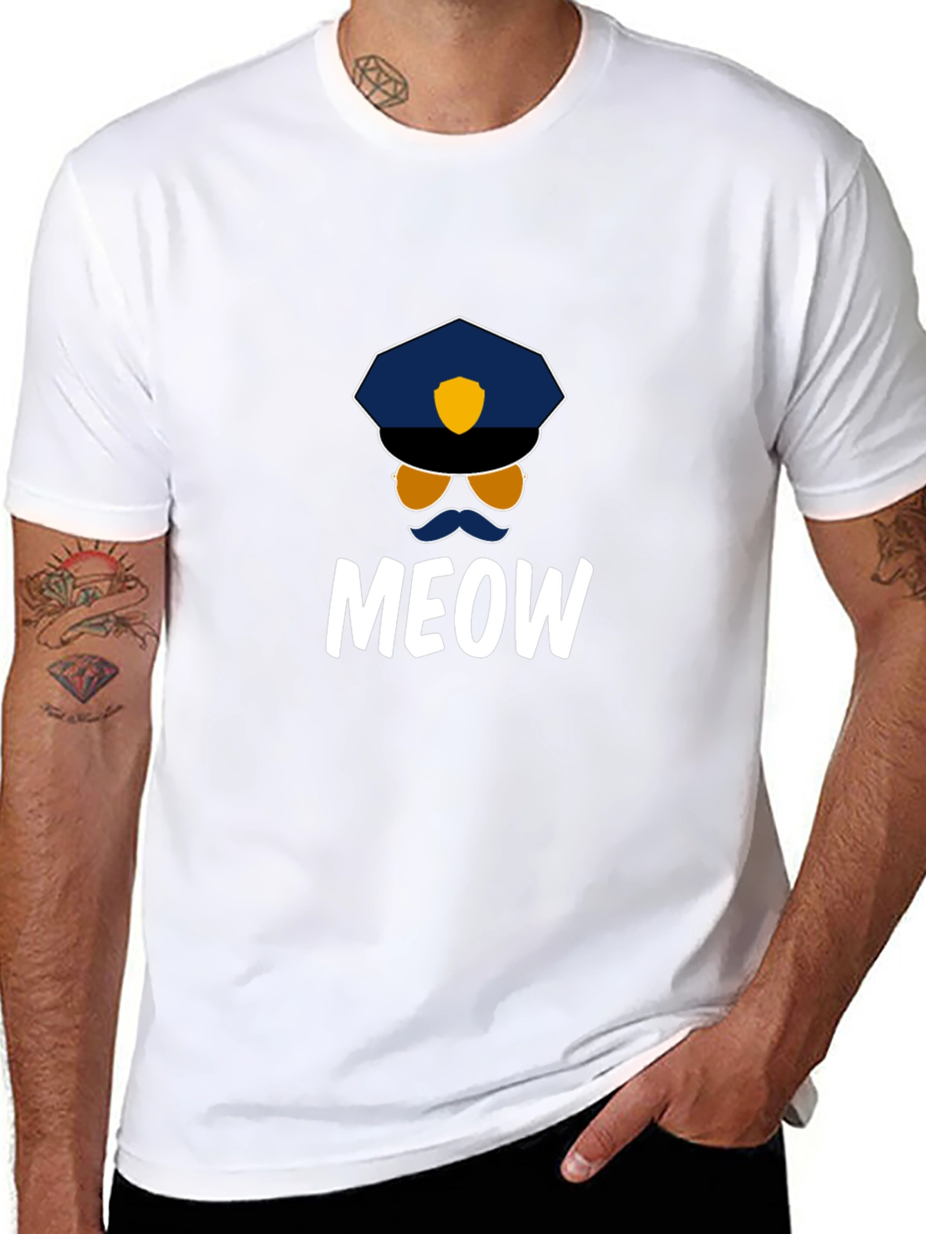 Meow Cop T-Shirt - Fun Graphic Tee