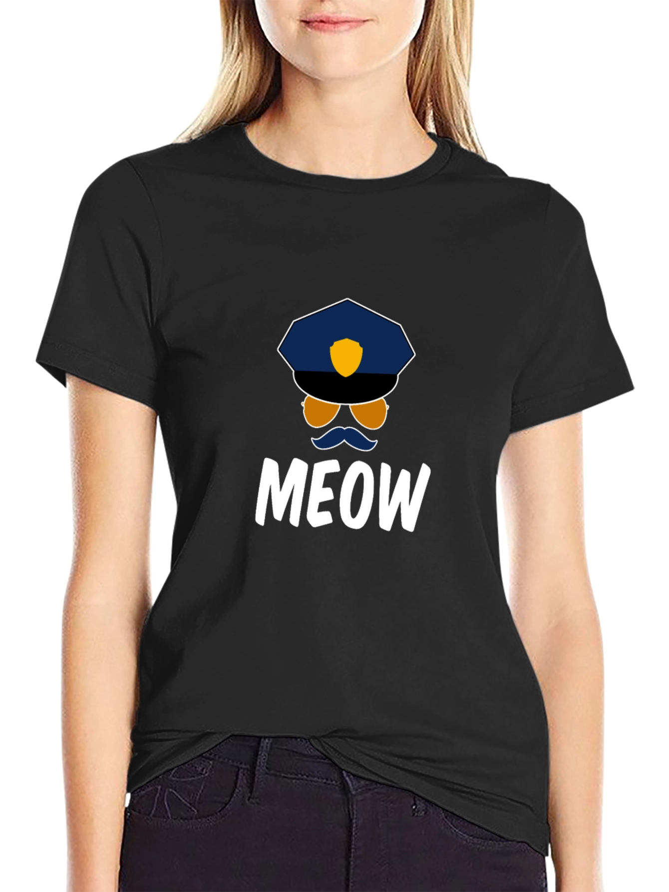 Meow Cop T-Shirt - Fun Graphic Tee