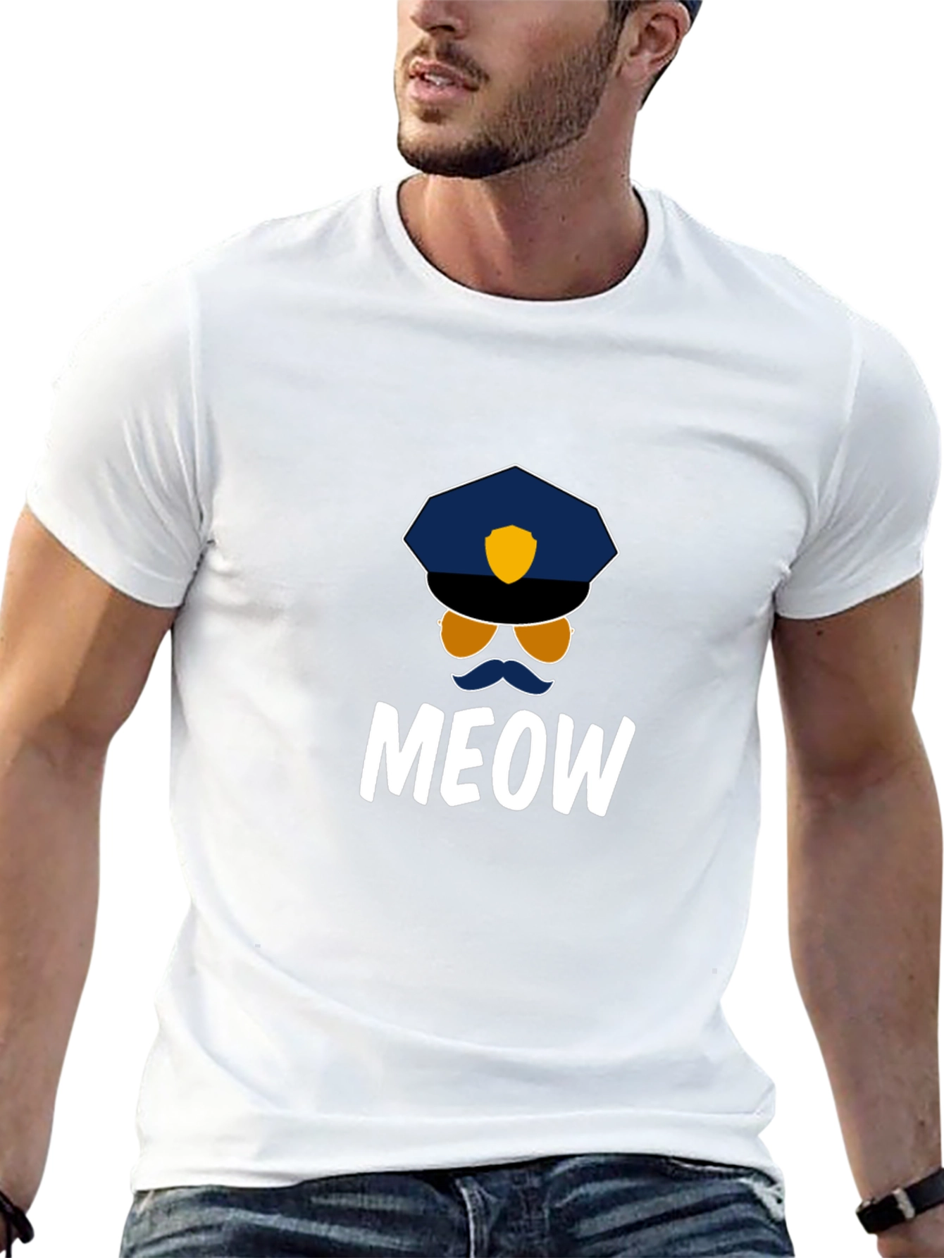 Meow Cop T-Shirt - Fun Graphic Tee