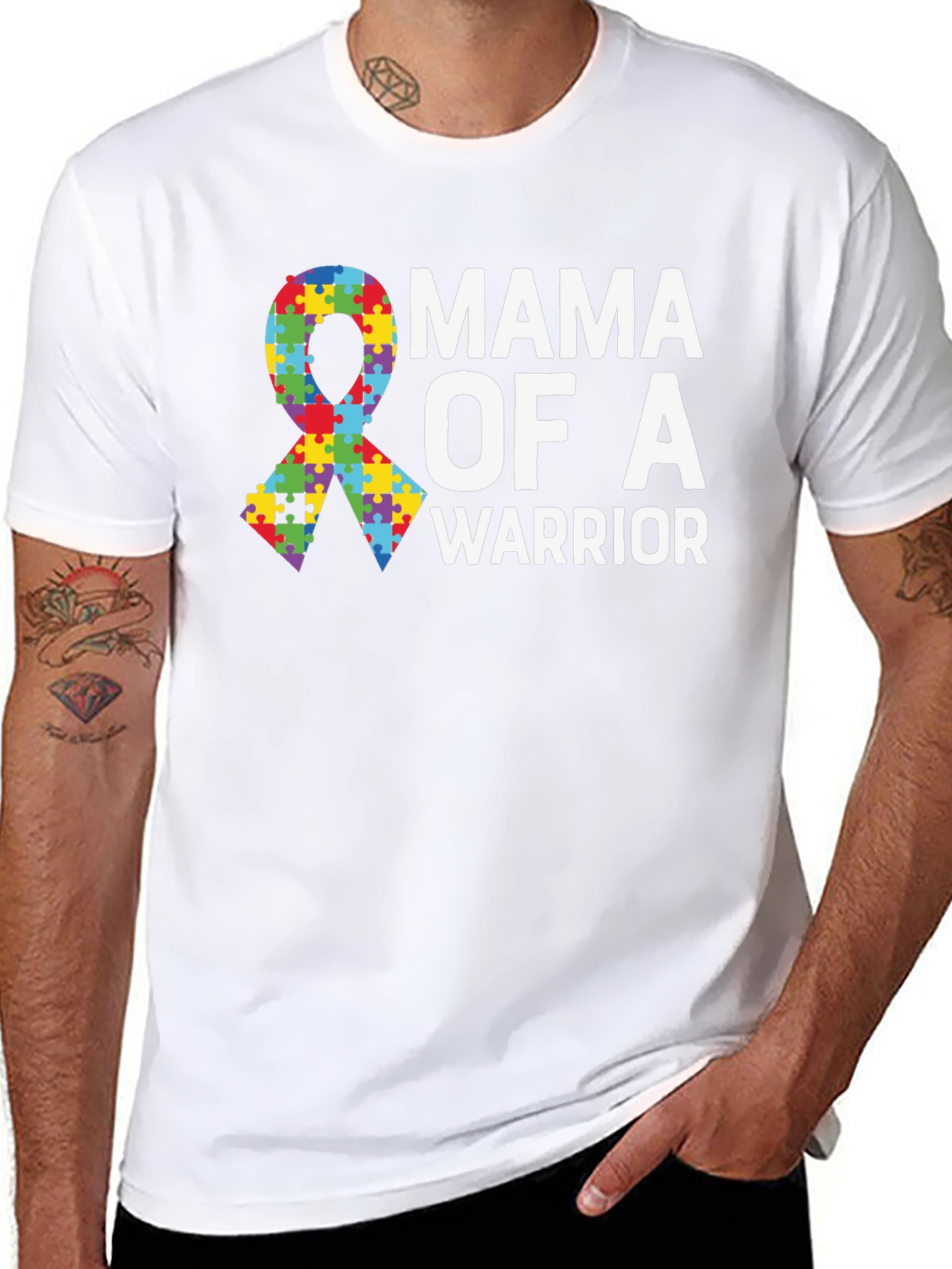Mama of a Warrior Autism Awareness T-Shirt