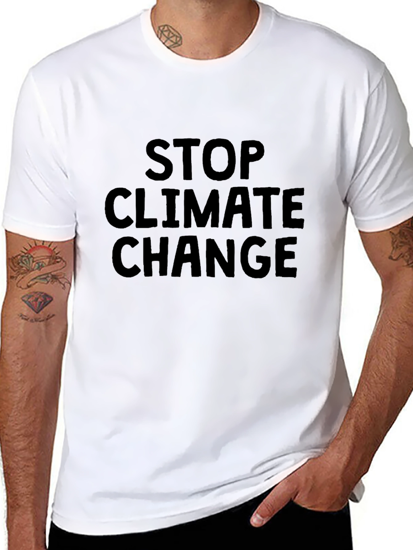 Stop Climate Change Black T-Shirt