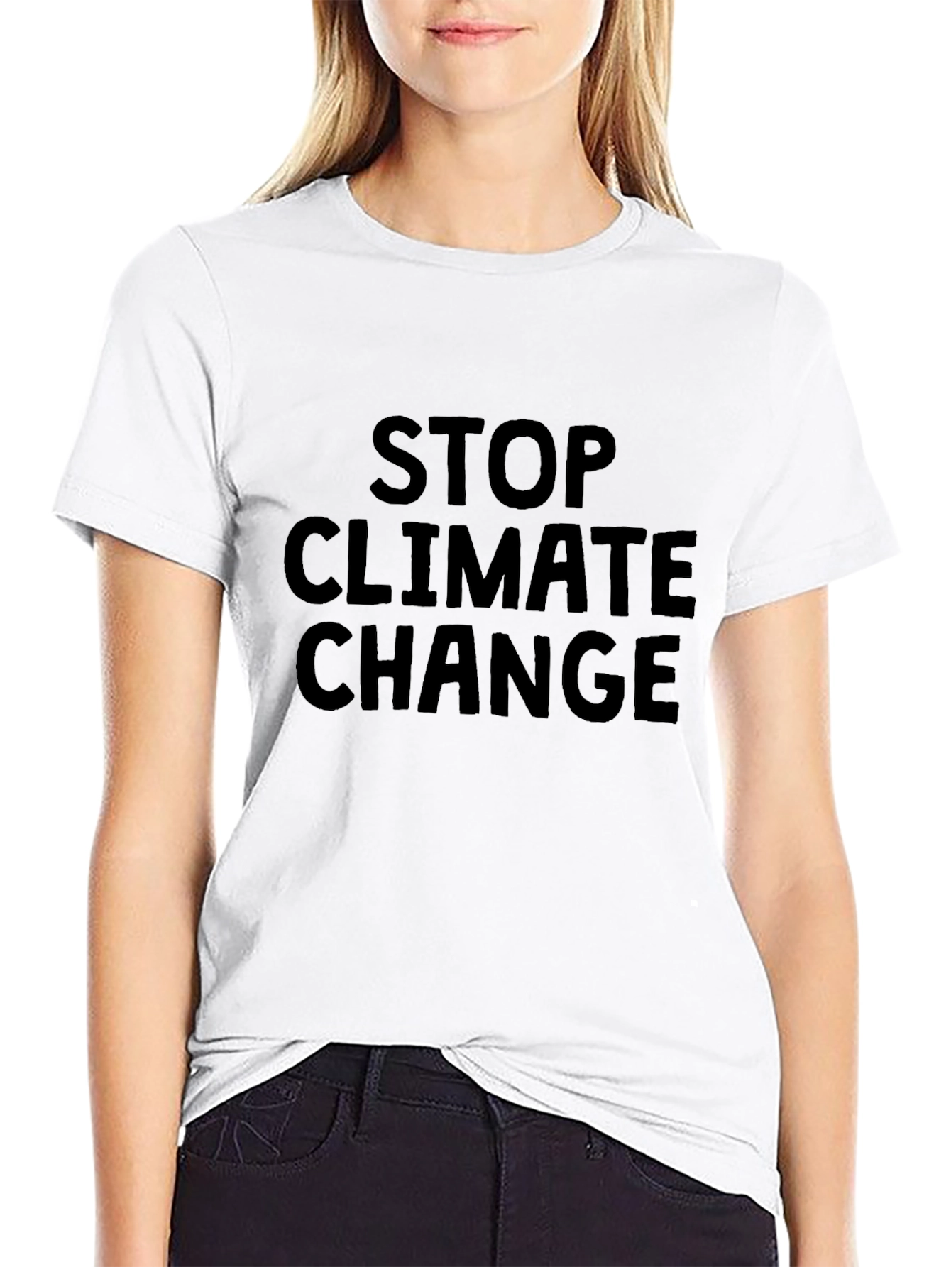 Stop Climate Change Black T-Shirt