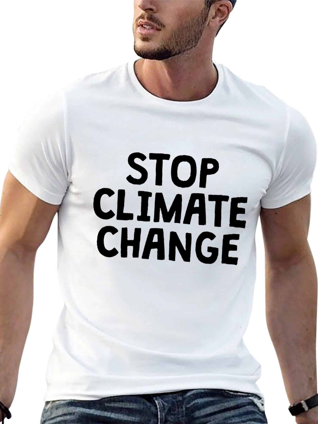 Stop Climate Change Black T-Shirt