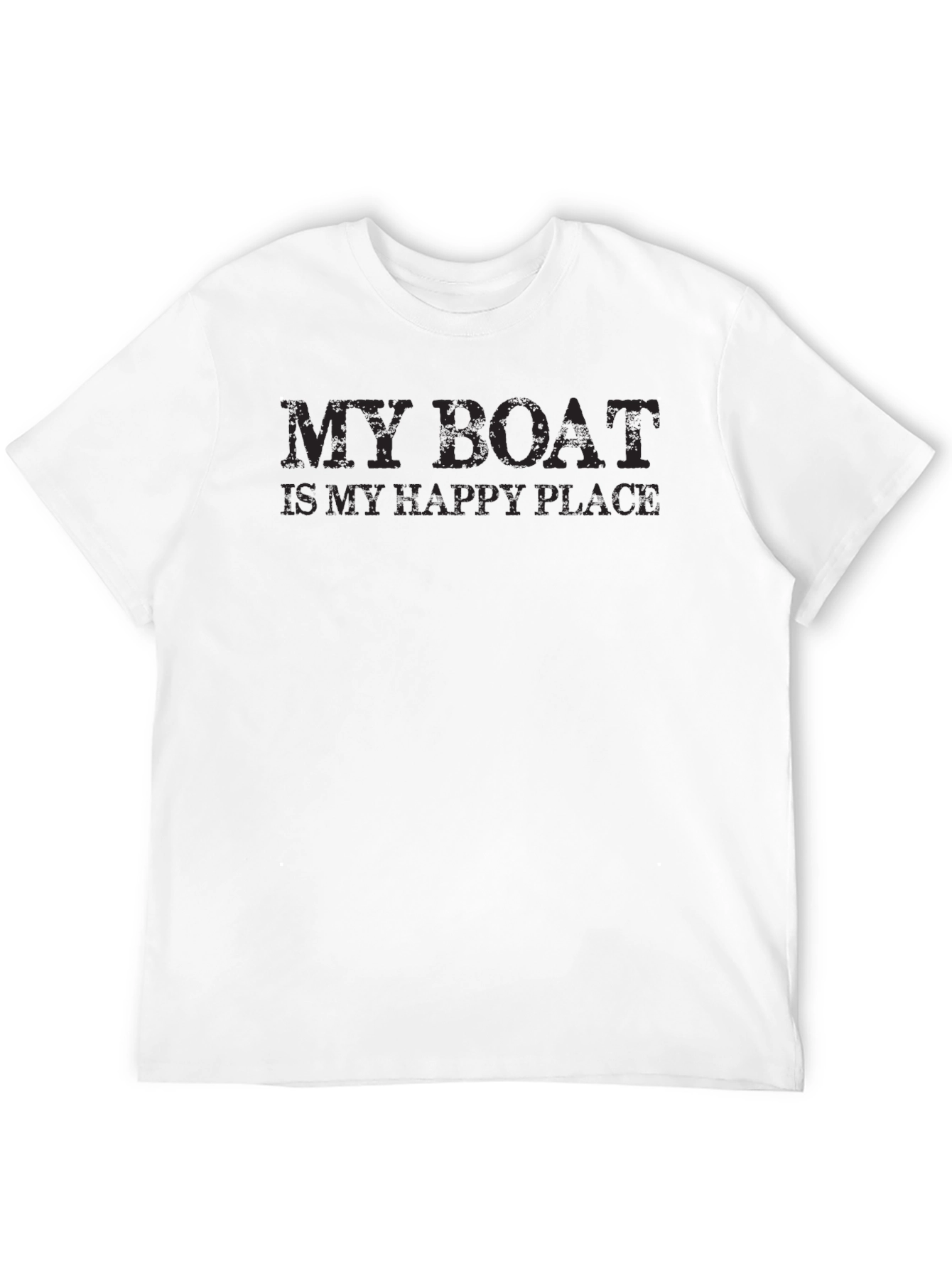 My Boat Is My Happy Place Black Graphic T-Shirt