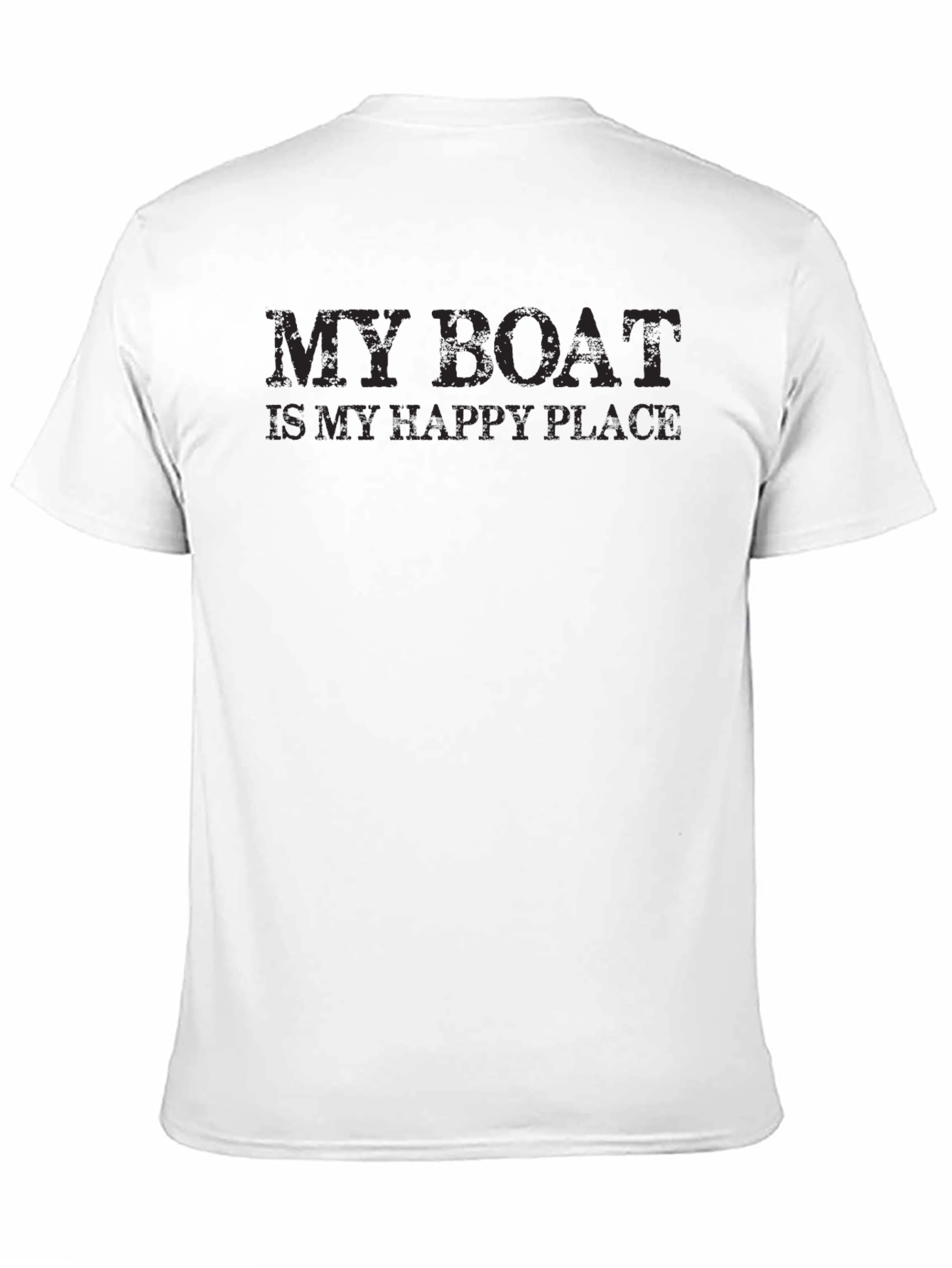 My Boat Is My Happy Place Black Graphic T-Shirt