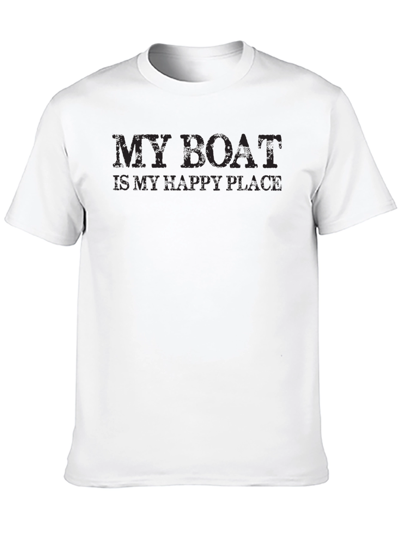 My Boat Is My Happy Place Black Graphic T-Shirt