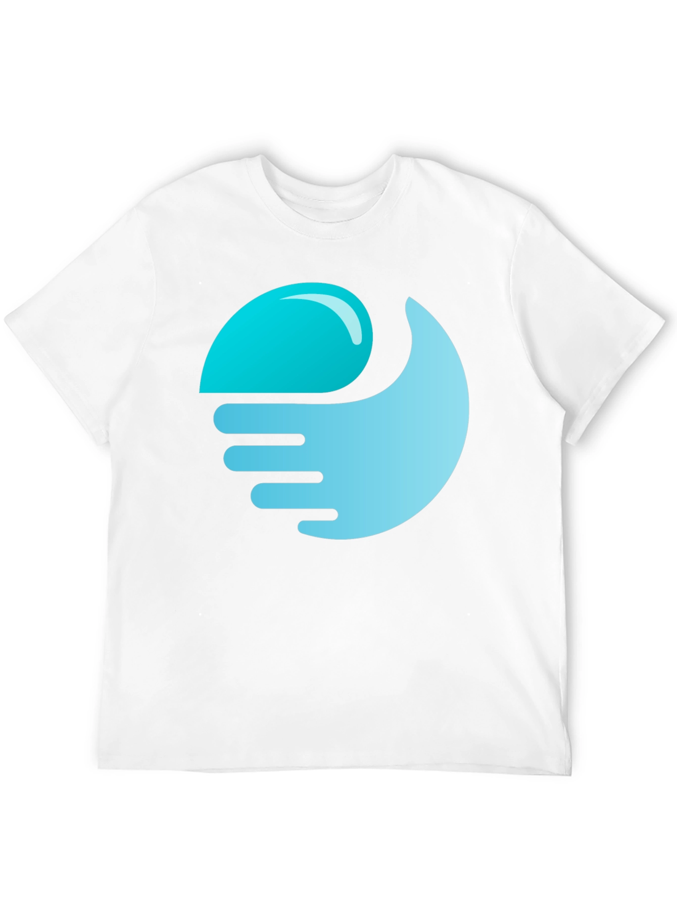 Black T-Shirt with Abstract Wave Graphic