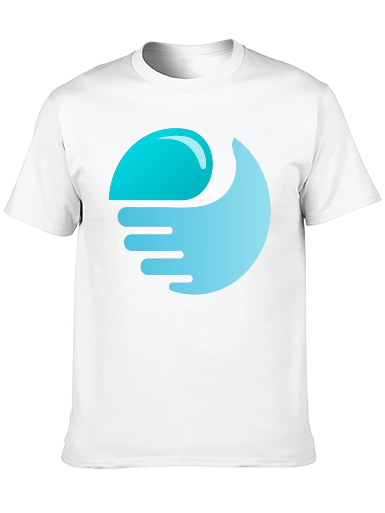 Black T-Shirt with Abstract Wave Graphic