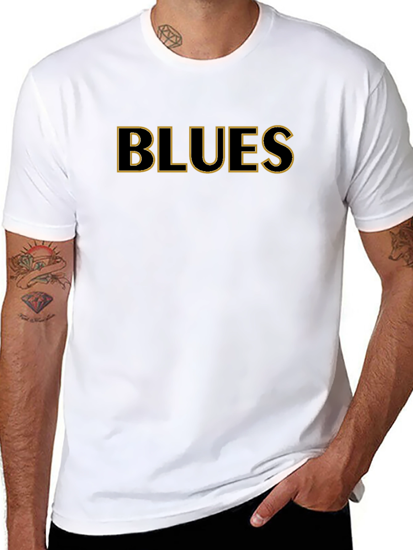 Blues Graphic Tee - Black Cotton T-Shirt