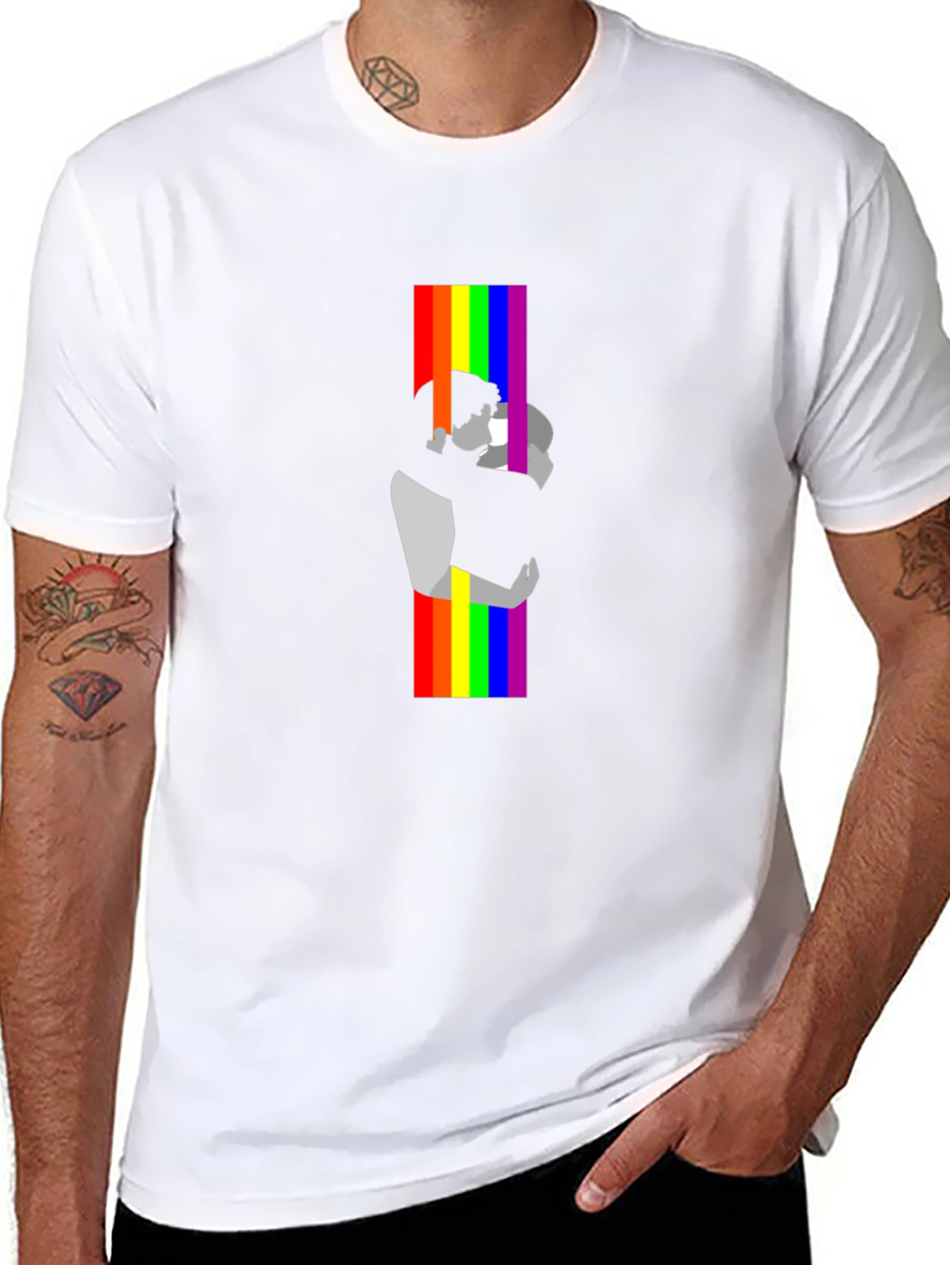 Pride Embrace Graphic Tee - Black LGBT T-Shirt