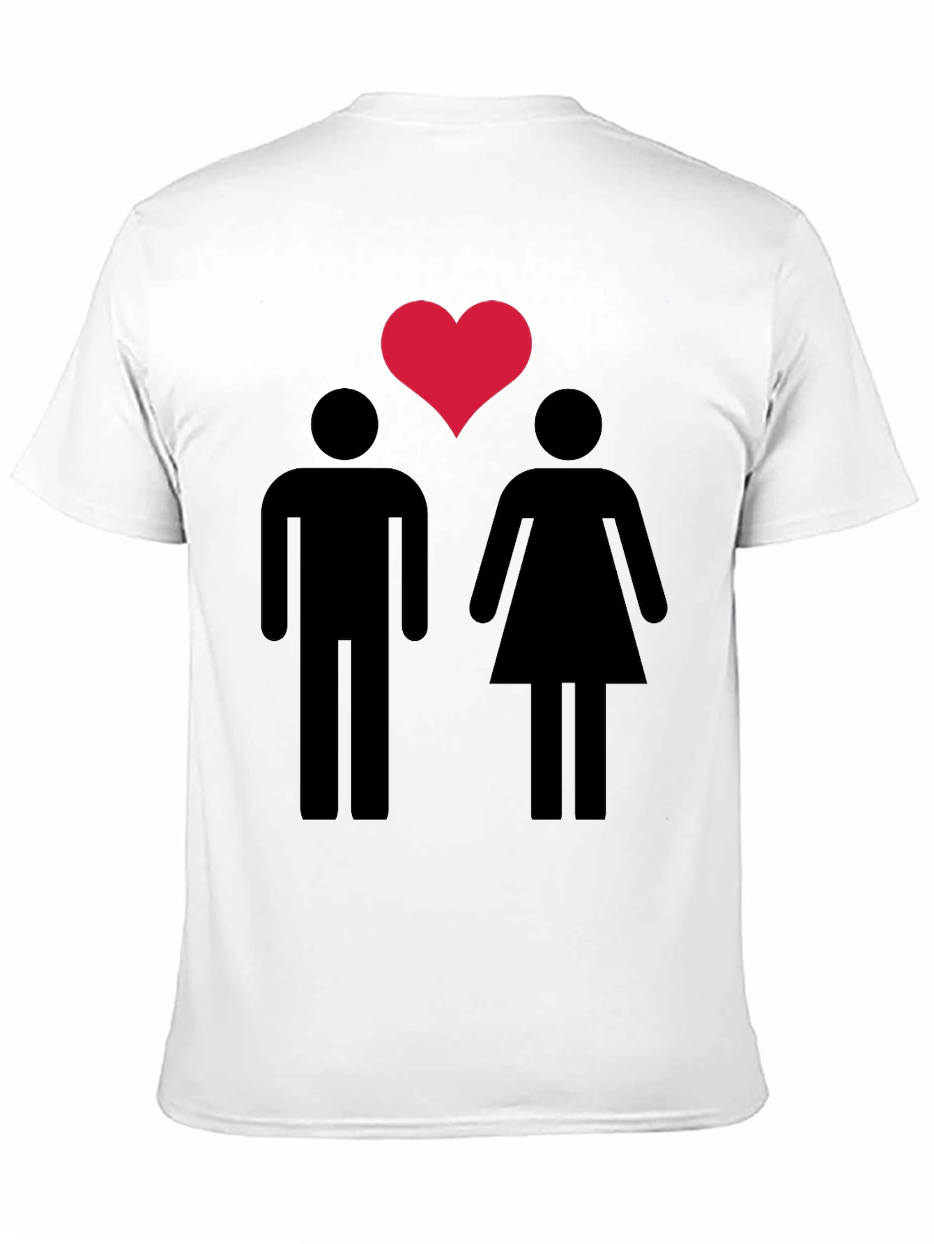 Couples Heart Graphic Tee - Unisex Black T-Shirt
