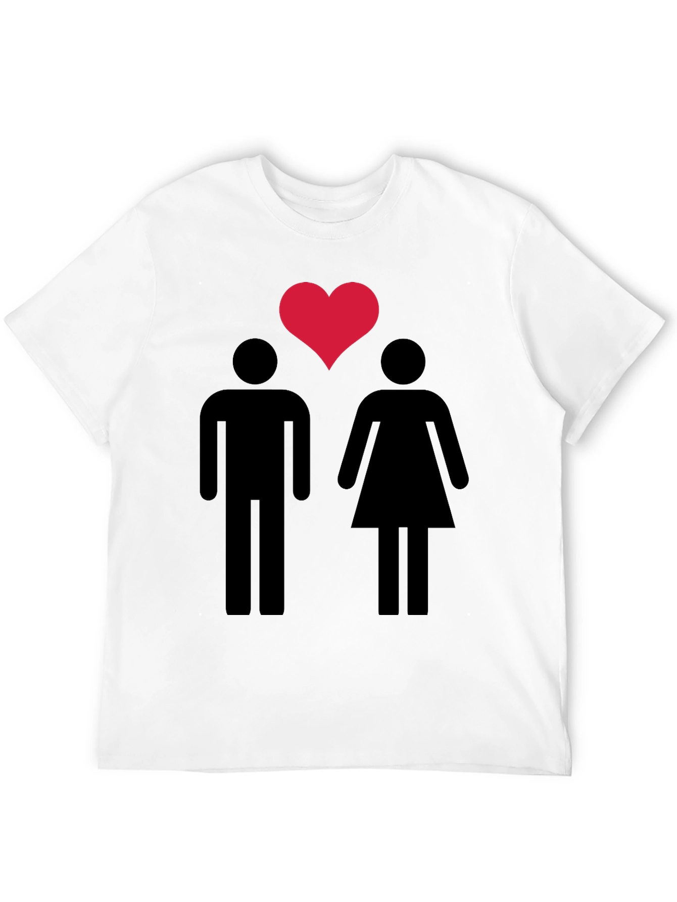 Couples Heart Graphic Tee - Unisex Black T-Shirt